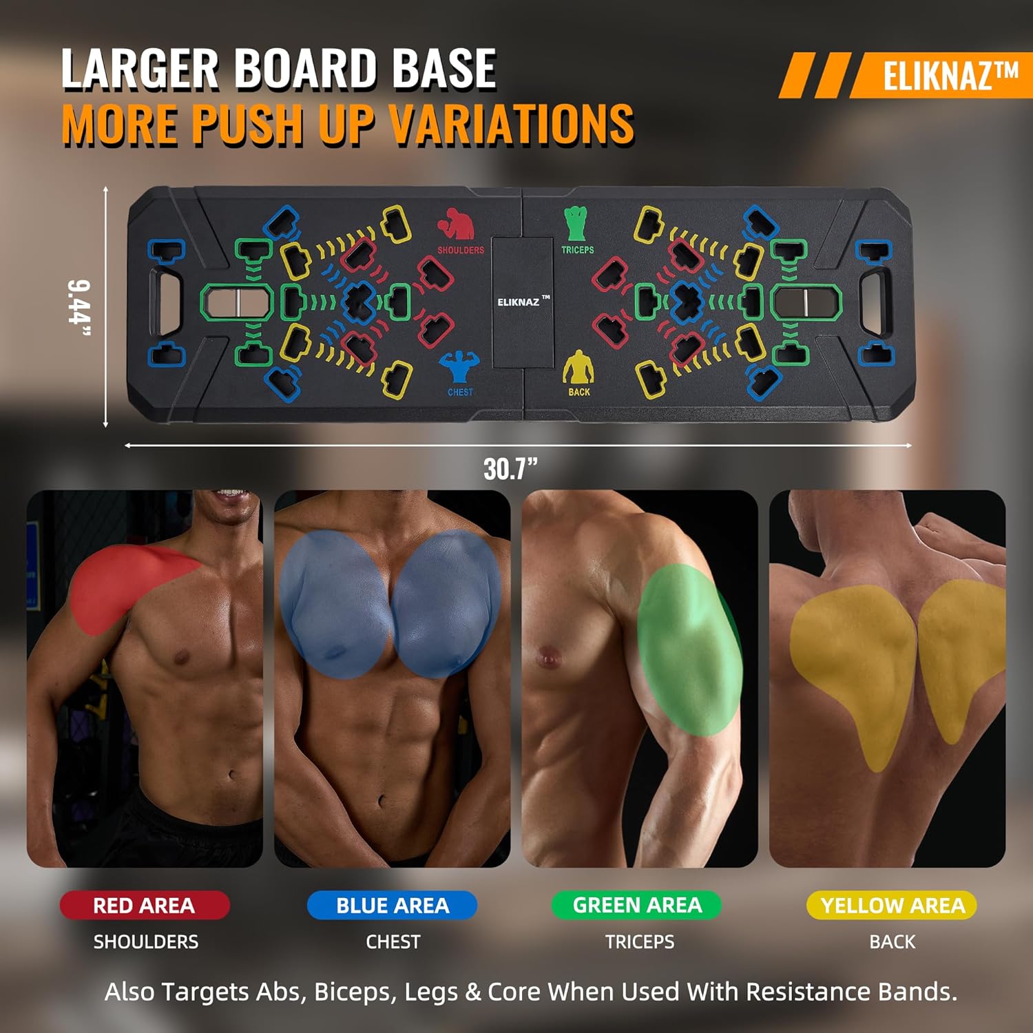 Portable Push Up Board Gym Kit 25-in-1, Foldable Push Up Station & Exercise Board Workout Set with 18 Accessories, Resistance Bands & Handles, Ankle Straps for Men, Women & Teens - Image 5
