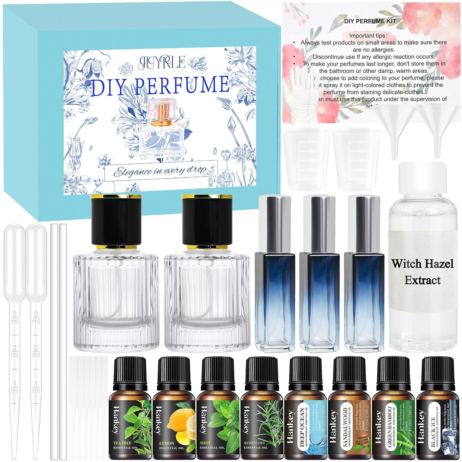 JUYRLE Perfume Making Kit- DIY Cologne Making Kit for Men, Make Your Own Scent with Essential Oil, Spray Bottle, Men's Cologne, Perfume Making Kit for Adults, Scent Set Gifts for Women Boyfriend
