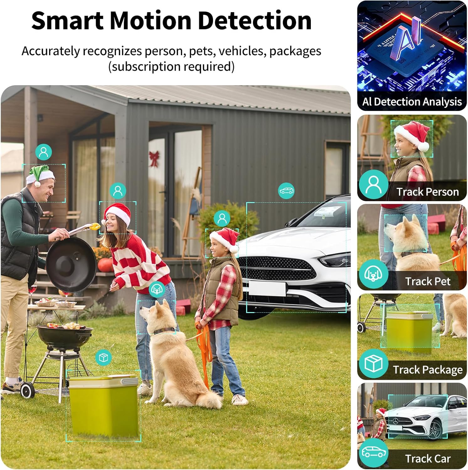 Security Cameras Wireless Outdoor,2K Indoor WiFi Wireless Cameras,Outside Battery Powered Camera for Home Security,AI Motion Detection,Color Night Vision,Spotlight,Siren Alarm,SD/Cloud Storage,2 Pack - Image 8