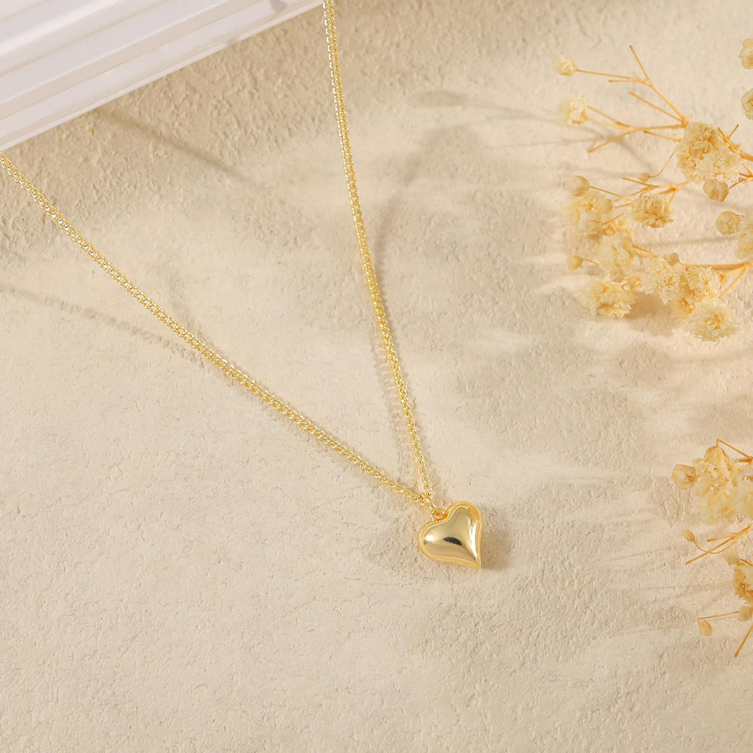 Heart Necklaces for Women Trendy,Dainty 14k Gold Plated Heart Pendant Necklace Simple Gold Cuban Satellite Necklace Chains Small Cute Love Charms Necklaces for Women Minimalist Jewelry Birthday Gifts - Image 7