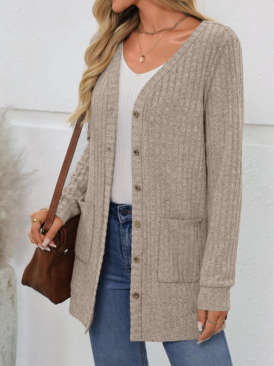 AUTOMET Women Long Cardigan Sweater Fall Lightweight Outfit Chunky 2026 Button Up Clothes with Pocket Coat Trendy Fashion - Image 3
