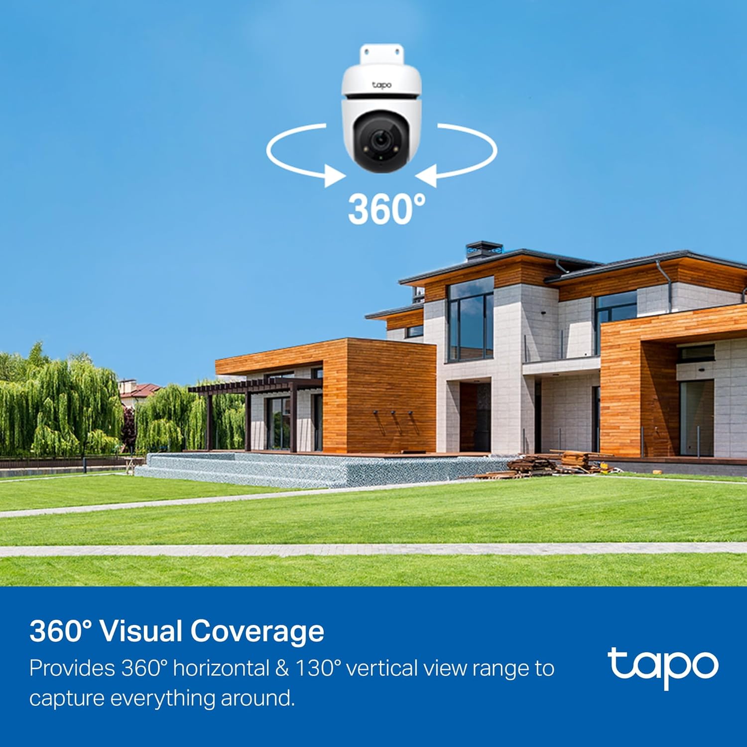Tapo 1080P Outdoor Wired Pan/Tilt Security Wi-Fi Camera, 360° View, Motion Tracking, Works with Alexa & Google Home, Night Vision, Free AI Detection, Cloud & SD Card Storage(up to 512GB), Tapo C500… - Image 4