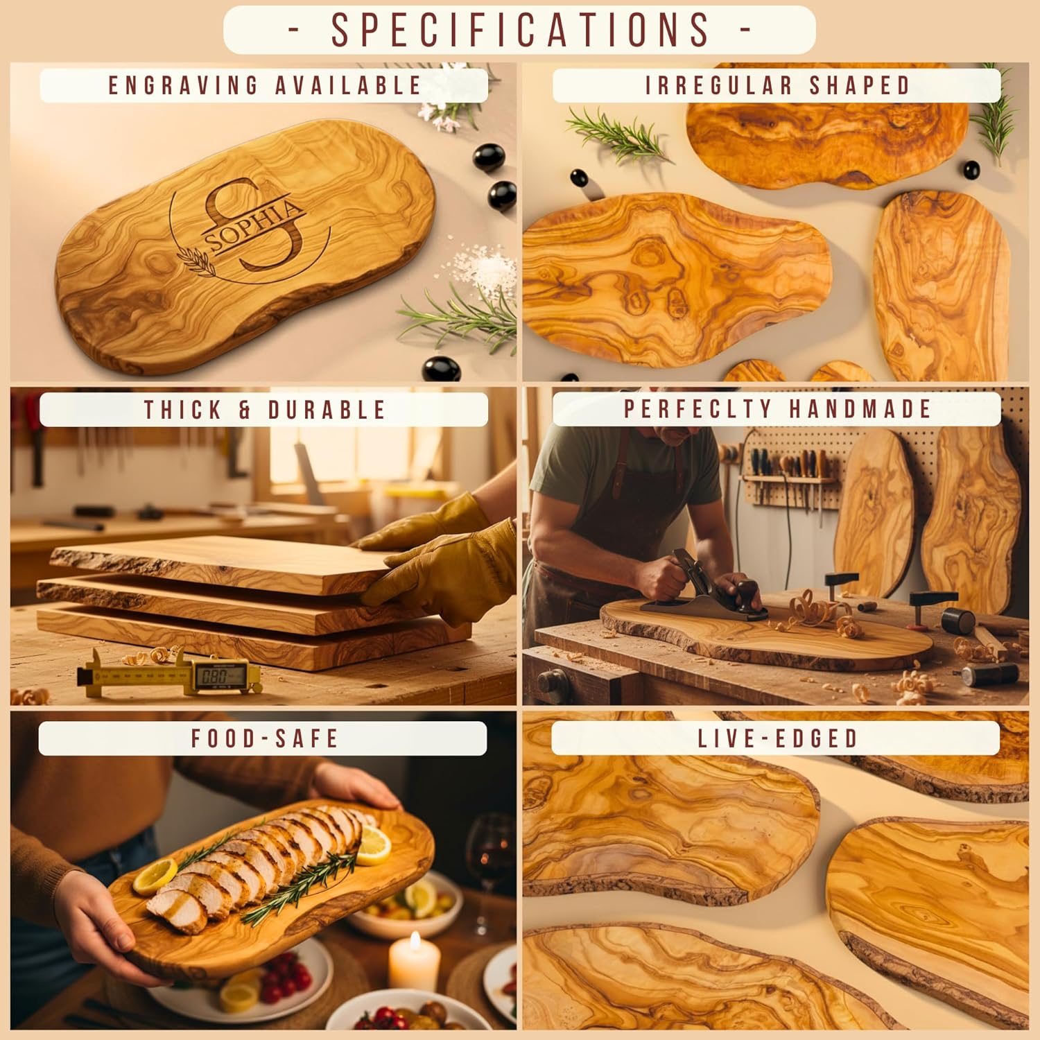 Personalized Olive Wood Cutting Board - Custom Charcuterie Boards, Housewarming, New Home, Retirement Gifts for Women, Her, Men, Him, Friends, Wedding, Bridal Shower, Engagement, Anniversary, Family - Image 8