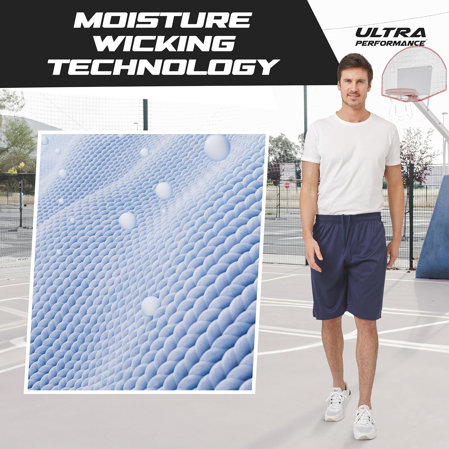 Ultra Performance Mens 5 Pack Athletic Running Shorts, Loose fit Basketball Gym Workout Shorts for Men with Zippered Pockets - Image 4