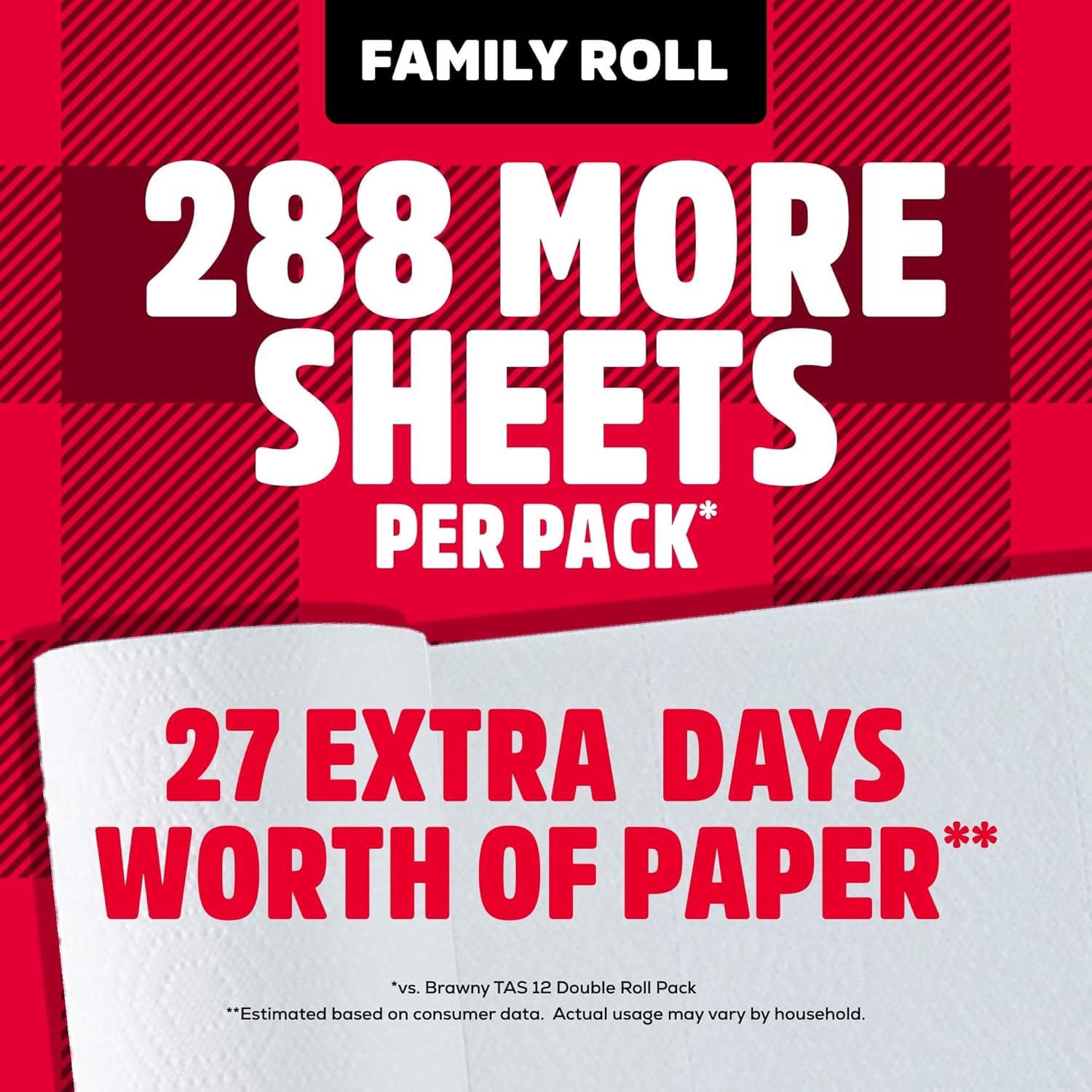 Brawny Tear-A-Square 3-Ply Paper Towels, 12 XL Family Rolls = 30 Regular Rolls, Strong, Absorbent, and Durable with 3 Sheet Sizes (Quarter, Half, Full) - Image 3