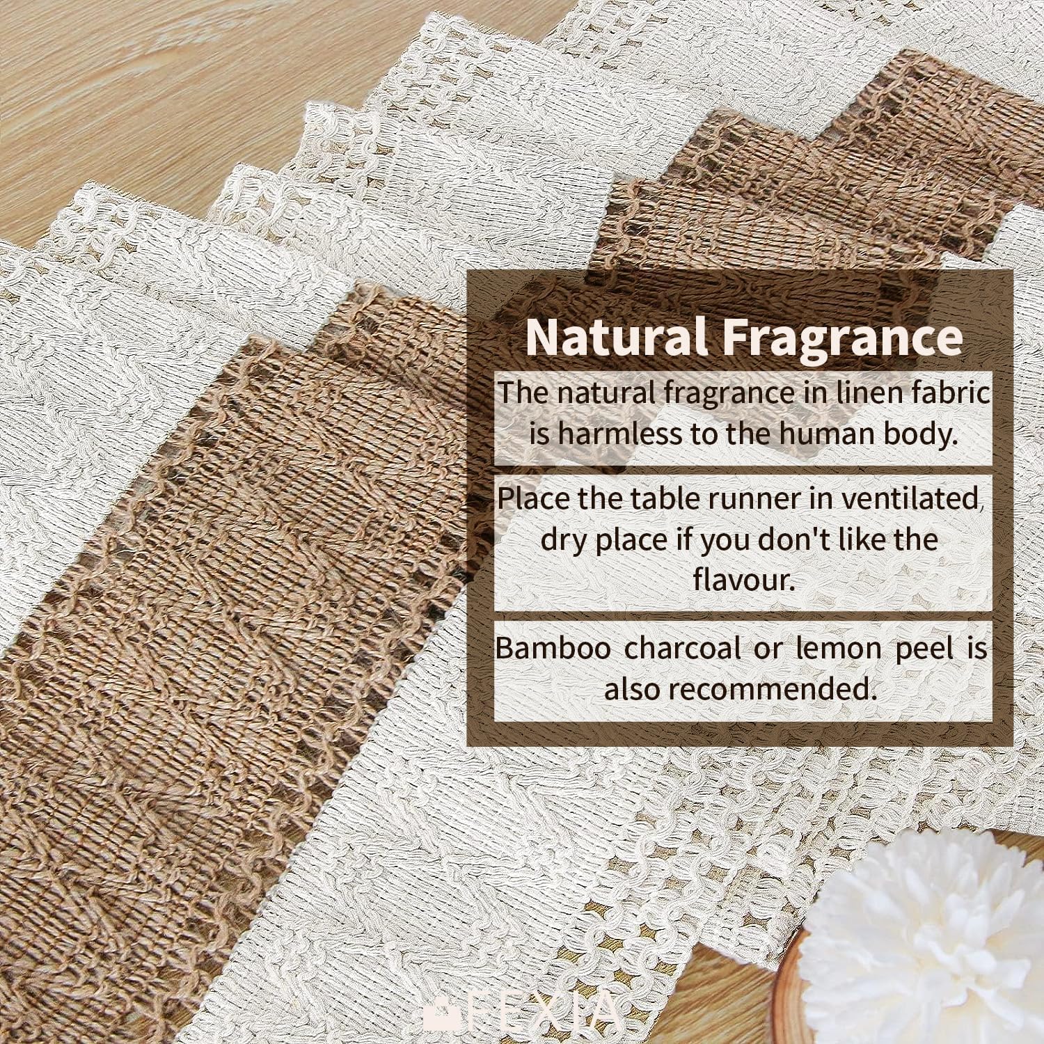 FEXIA Boho Table Runner for Thanksgiving Fall Christmas Home Decor with Tassels 72 Inches Long Pottery barn Furniture Farmhouse Rustic Macrame Burlap Table Decoration for Living Room (12x72 Inches) - Image 4