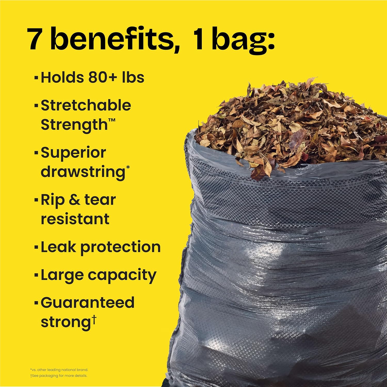 Glad Large 30 Gallon Trash Bags, Unscented Heavy Duty Garbage Bags, Forceflex with Drawstring, 50 Count (Packaging May Vary) - Image 2