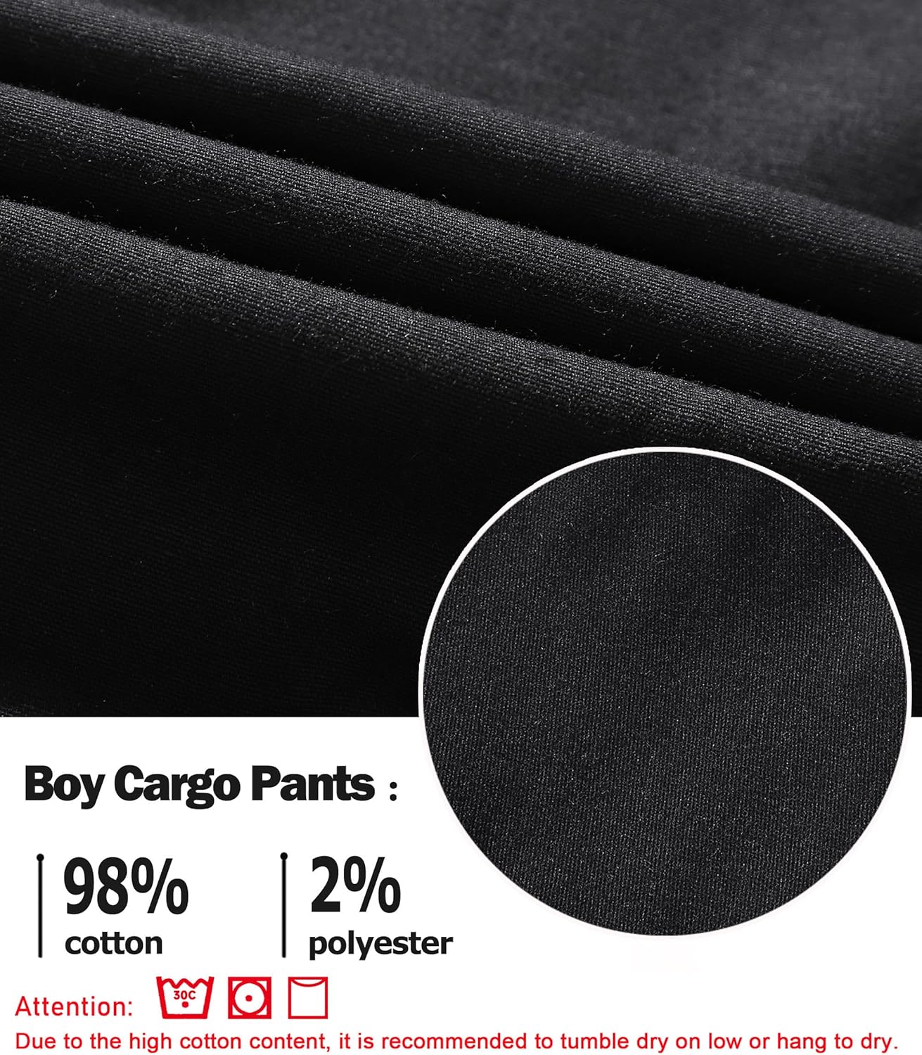 TLAENSON Boys Cargo Joggers Pants Elastic Waist Casual Jogging Trousers Bottom for Kids 6-16 Years - Image 5