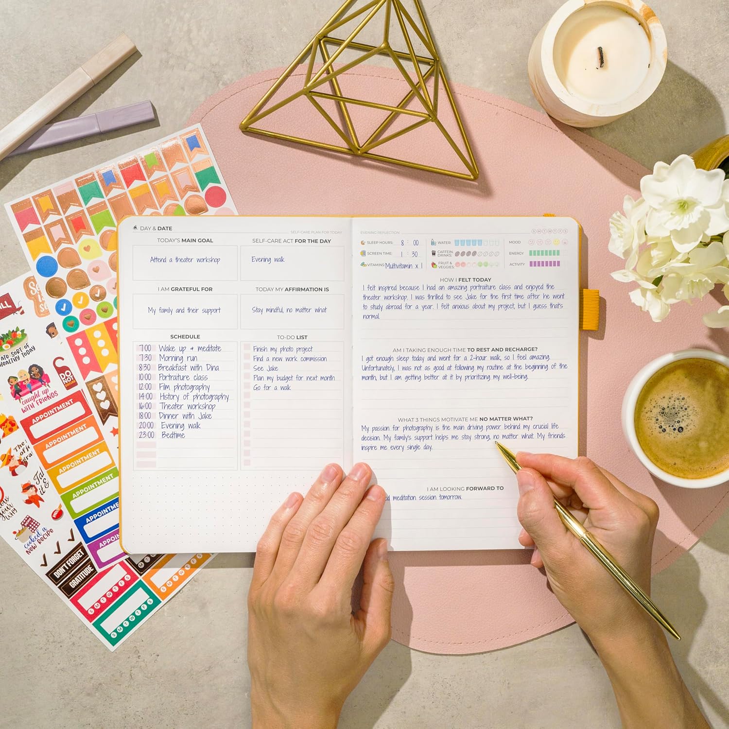 Clever Fox Self-Care Journal – Wellness & Daily Reflection Notebook – Mental Health & Personal Development Journal – Self-Care, Meditation & Mood Journal for Women & Men – A5 Size (Amber Yellow) - Image 6