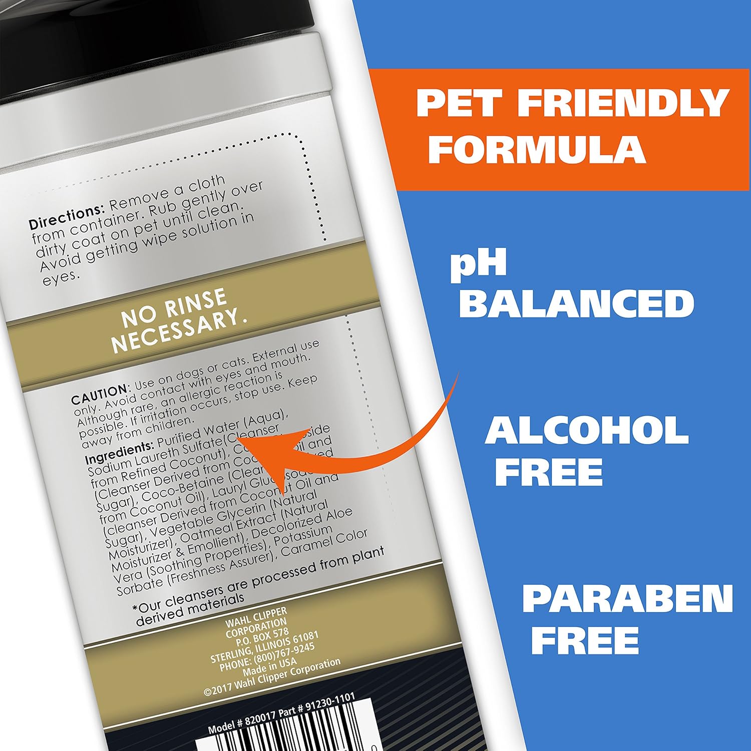 Wahl USA Pet Refresh Cleaning Wipes for All Dog Breeds - Use on Ears, Nose, Paws, Bottom, & Sensitive Areas - 50 Wipes - Model 820017A - Image 3