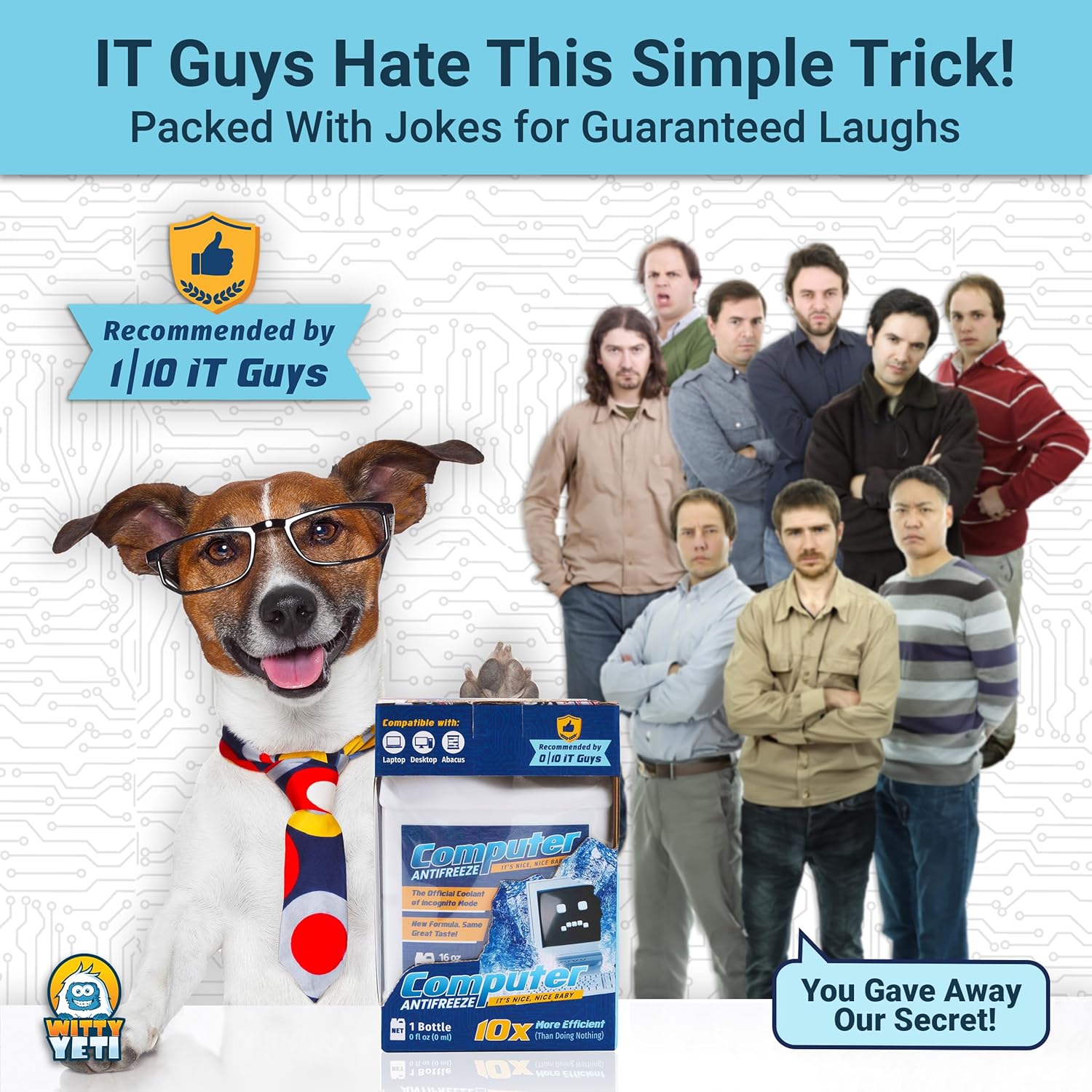 Witty Yeti Hilarious Gag Gift Computer Antifreeze Funny Practical Joke for Office Workers, Tech or IT Professionals. Christmas Stocking Stuffer Idea, White Elephant Party or Birthday Prank Present - Image 3