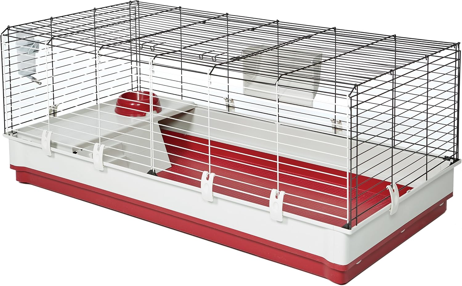 Midwest Homes for Pets Deluxe Rabbit & Guinea Pig Cage, X-Large, White & Red