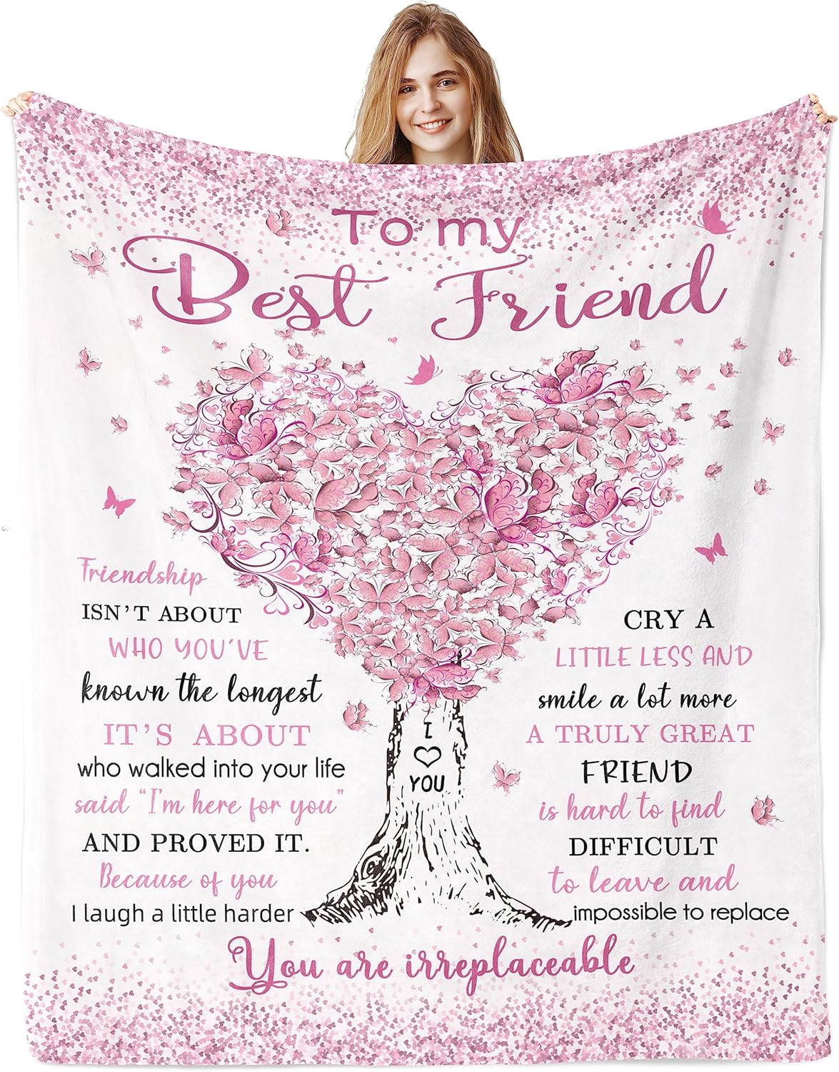 Best Friend Birthday Gifts for Women, Gifts for Best Friend Woman, Bestie BFF Soul Sister Graduation Gift Ideas for Women Blanket 60"x 50", Friendship Unique Gifts