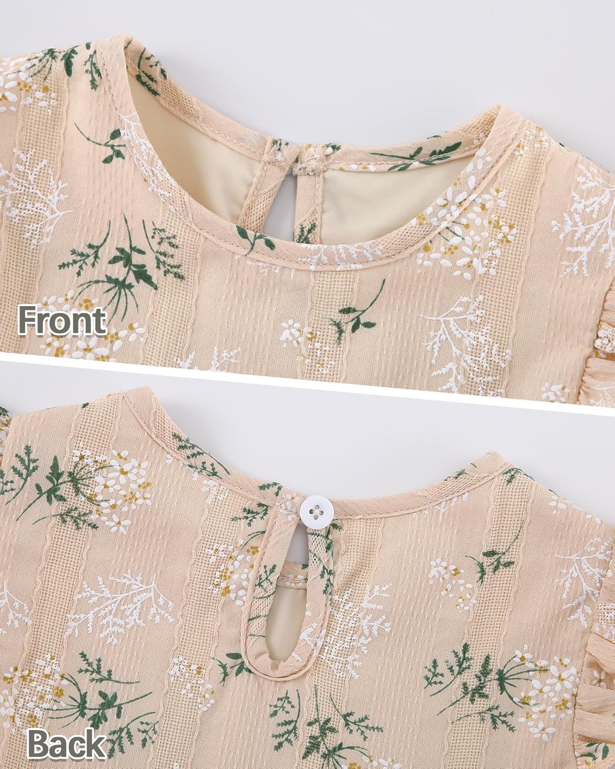YALLET Toddler Baby Girl Dress Flutter Sleeves Kids Casual Dresses Ruffled Hem Cute Print Girl Summer Outfit for Beach Party - Image 9