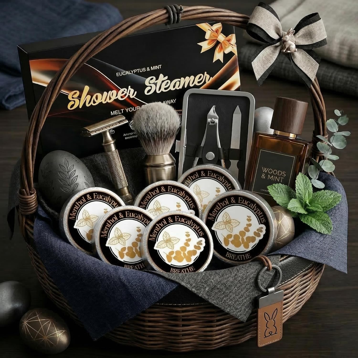 Mens Easter Basket Stuffers for Adults: Eucalyptus Shower Steamers Aromatherapy, 6 Packs Eucalyptus Mint Shower Bombs with Natural Essential, Stress Relief Self Care Birthday Gifts for Teens Boyfriend - Image 3