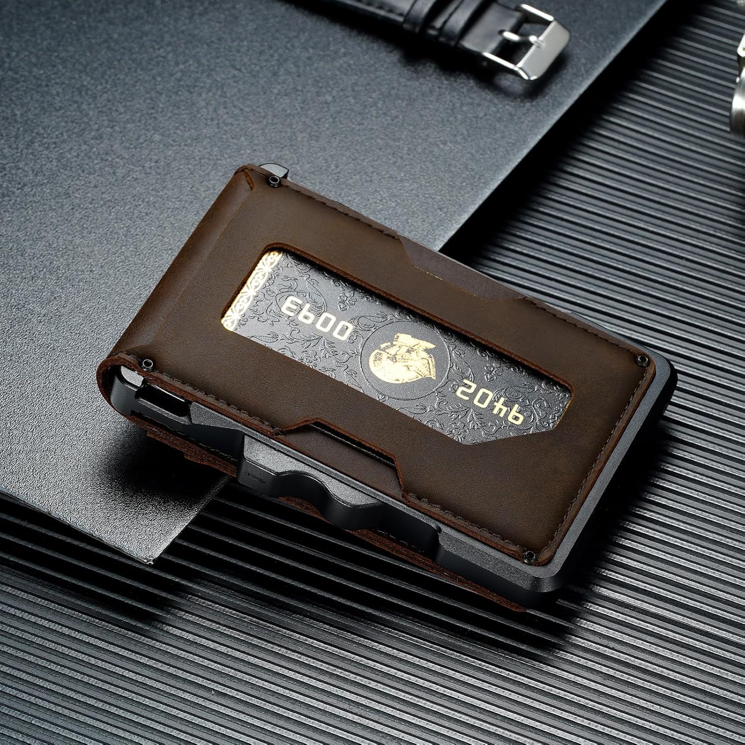 furid Genuine Leather Wallet for Men: Slim RFID Minimalist Wallets with Money Clip - Smart Pop Up Credit Card Holder for Front Pocket - Gifts for Husband Father on Birthday Anniversary - Image 8