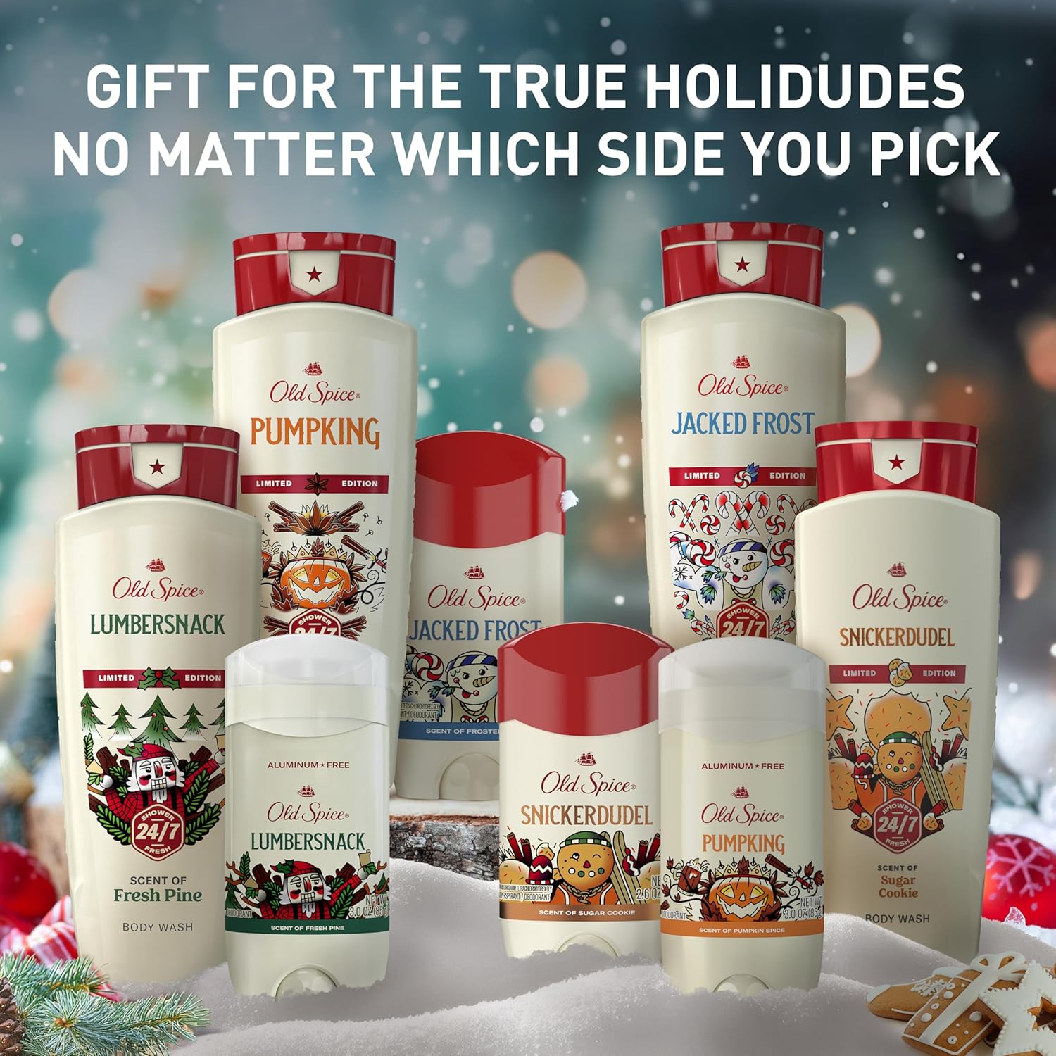 Old Spice Antiperspirant & Deodorant for Men, Holidudes Limited Edition, 24/7 Sweat Protection, Stocking Stuffer, Snickerdudel Sugar Cookie Scent, 2.6 oz - Image 10