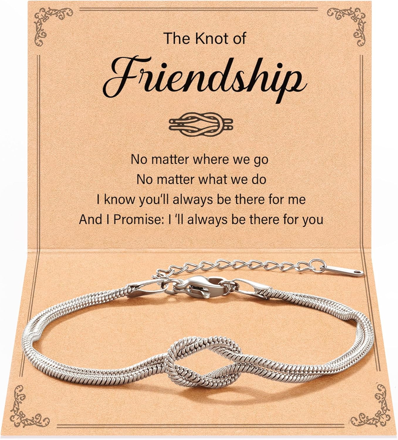 Tarsus Love Knot Friendship Bracelets, Best Friend Mothers Day Birthday Galentines Valentines Christmas Jewelry Friendship Gifts for Women Bff Bestie
