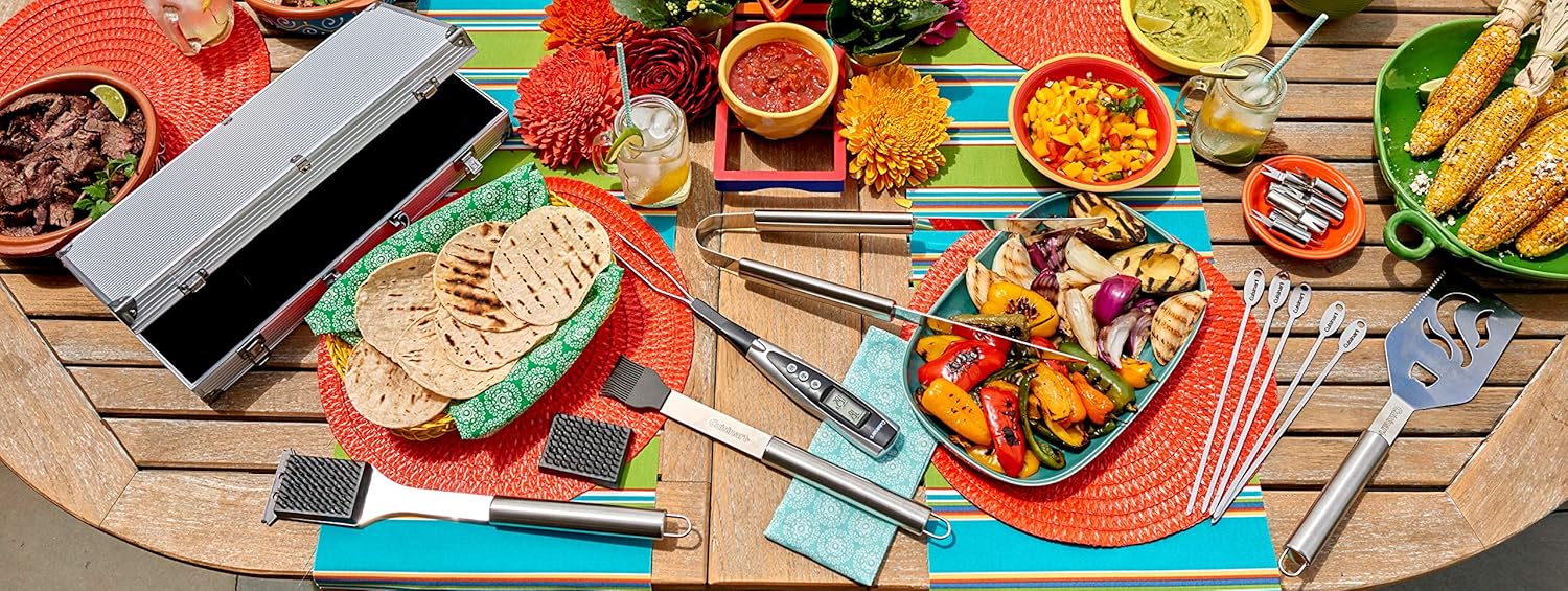 Cuisinart Deluxe Grill Tool Set, 20-Piece Grill Set, BBQ Accessories with Aluminum Case, Stainless Steel Grilling Accessories, BBQ tools, Grilling Gifts for Men, Father’s Day Gifts for Dad Husband - Image 8