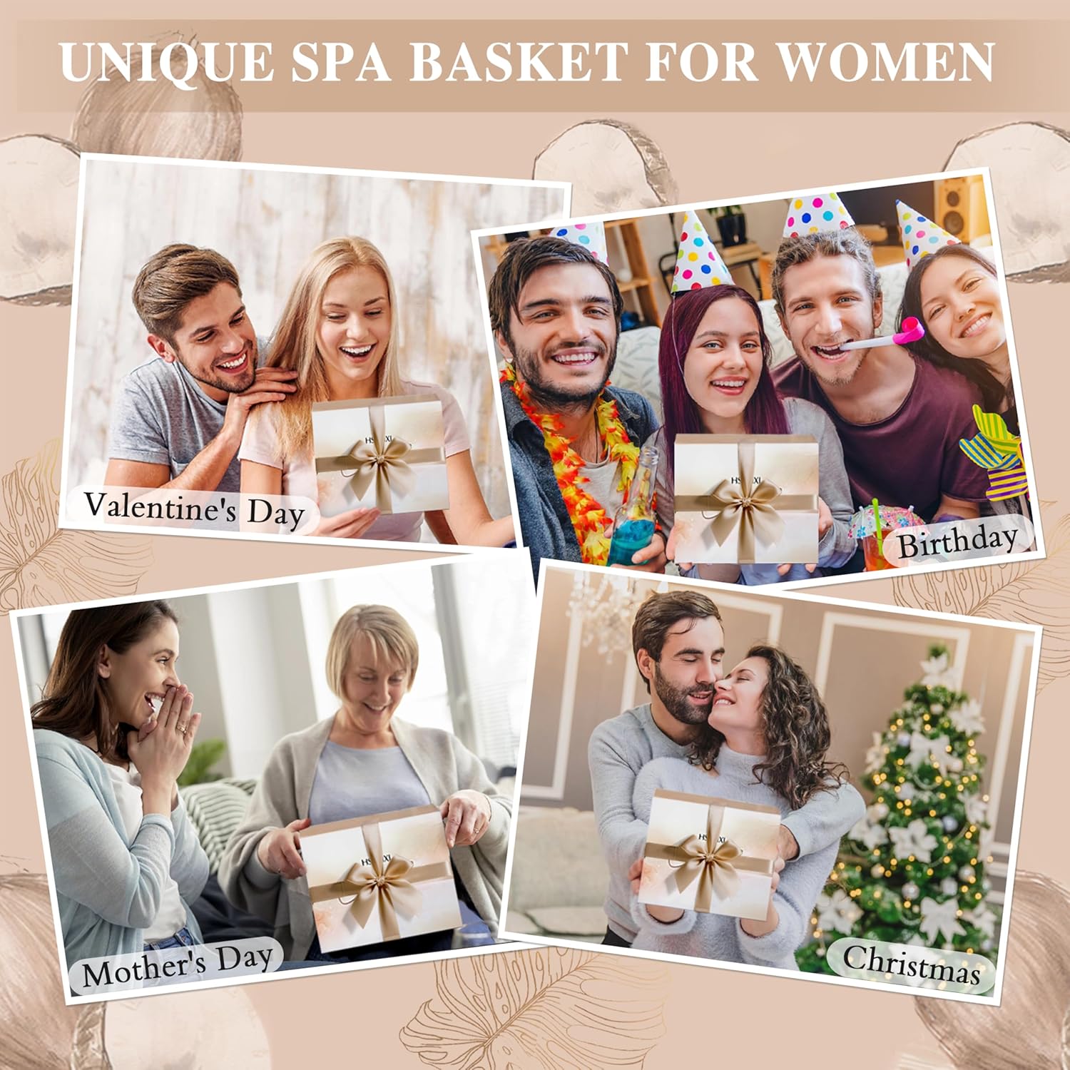 Gifts for Women Bath and Body Gift Basket Set for Women, 12 Piece Set of Coconut Home Spa Set for Self Care, Mothers Day Relaxing Bath Sets Birthday Christmas Gifts for Mom Sister Her Wife - Image 7