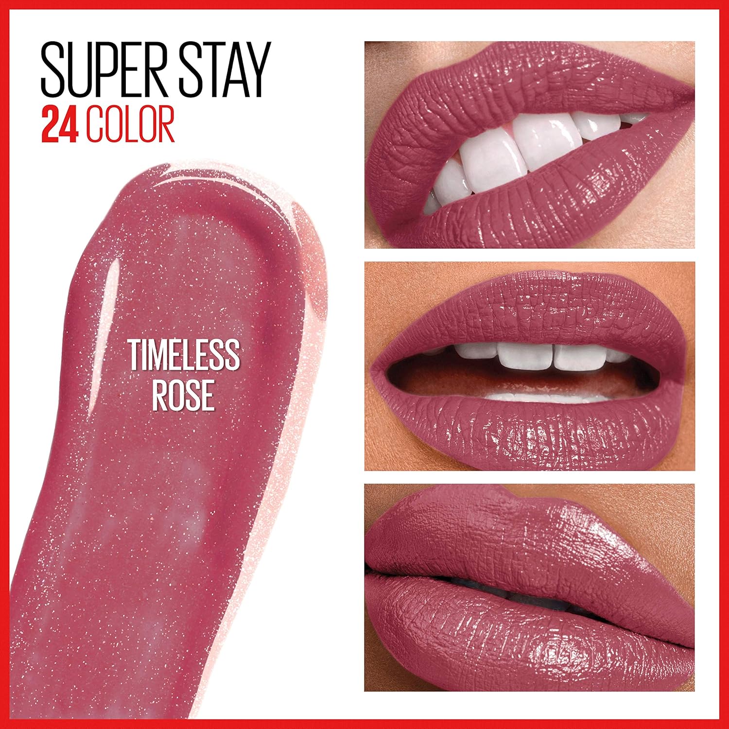 Maybelline New York SuperStay 24, 2-Step Liquid Lipstick K0868200 090 TIMELESS ROSE 0.78 Ounce (Pack of 1) - Image 3