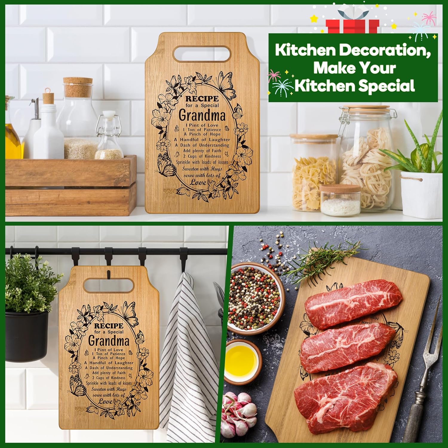 Grandma Mothers Day Birthday Gifts from Granddaughter Grandson Grandkids, Cool Practical Cutting Board for Nana Mimi Grammy Granny Abuela Nanny Gigi New Grandmother Unique, Best Stocking Stuffers Idea - Image 5