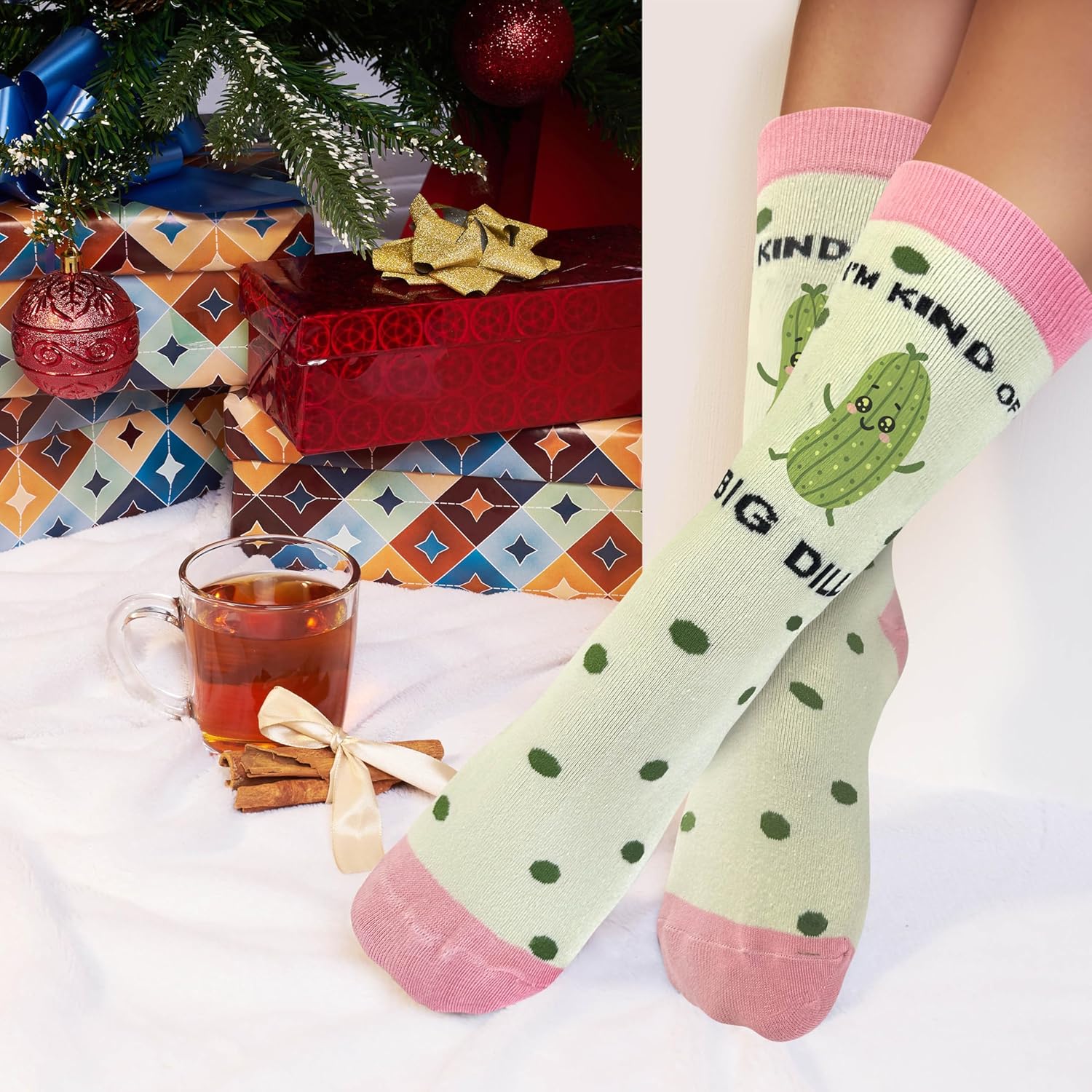 Funny Gifts White Elephant Gifts for Adults Cute Socks Novelty Pickle Gift for Women Girls Kids Gag Sock - Image 5