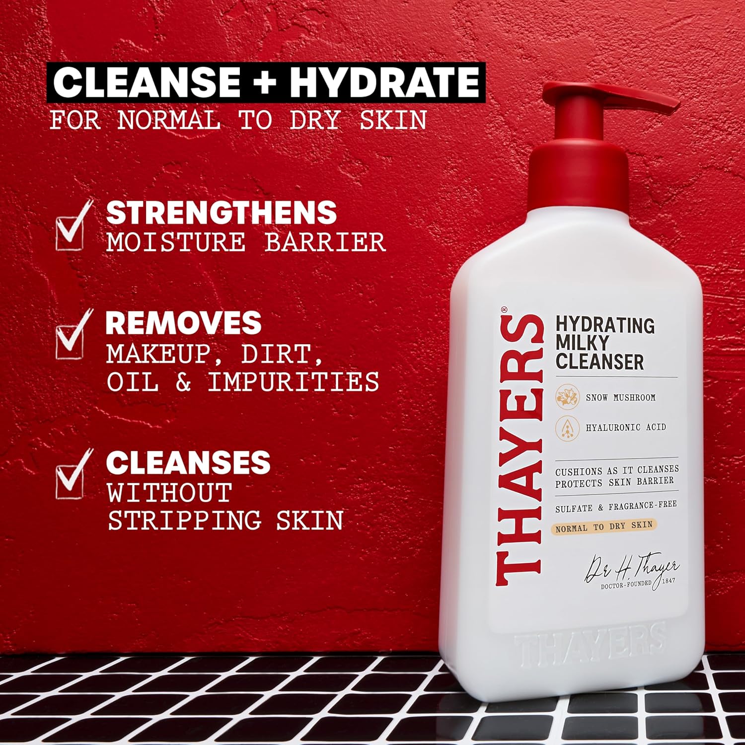 Thayers Milky Hydrating Face Cleanser with Snow Mushroom and Hyaluronic Acid, Dermatologist Recommended Gentle Facial Wash and Hydrating Skincare for Dry and Sensitive Skin, Paraben Free, 8 Fl Oz - Image 5