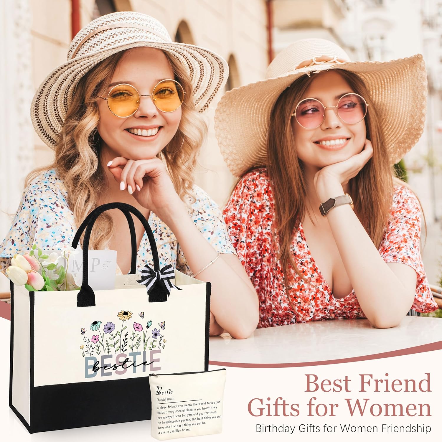 Best Friend Bestie Birthday Gifts for Women, Mothers Day Friendship Gifts for Best Friend Woman, Christmas Valentines Day Ideas Present Basket Set of 6 - Image 7