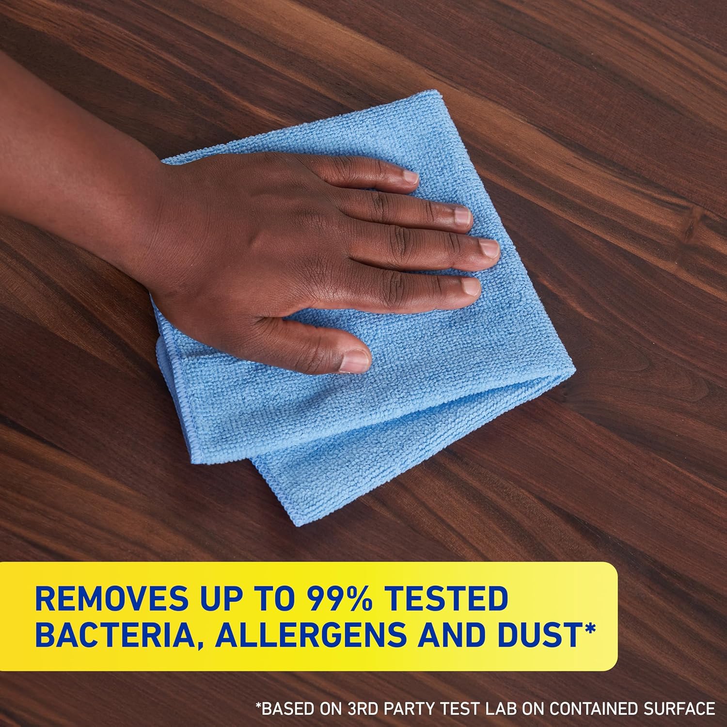 Quickie Microfiber Cleaning Cloth 14 x 14 Inches Blue Pack of 24 Washable and Reusable Ideal for Multi-Surface Indoor/Outdoor Dusting and Polishing - Image 3