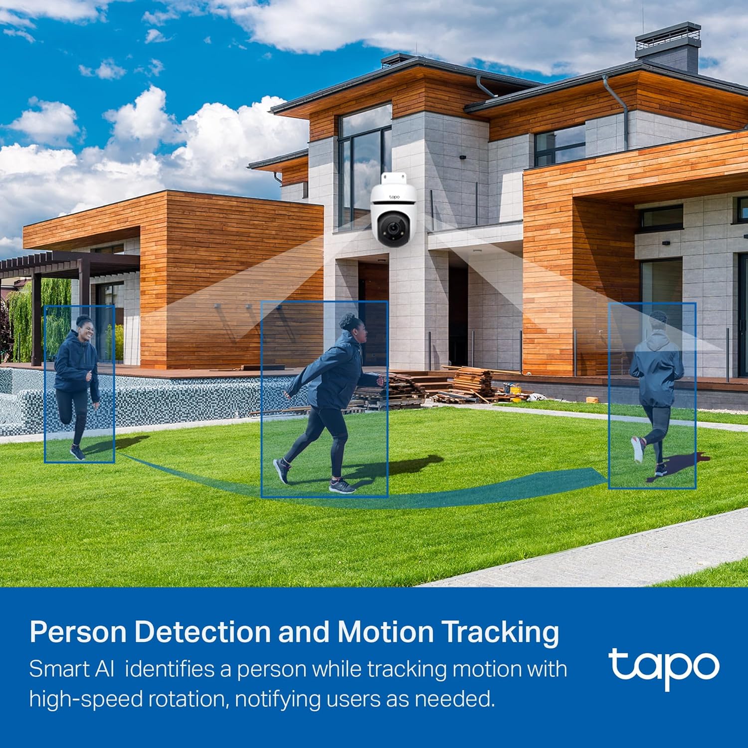 Tapo 1080P Outdoor Wired Pan/Tilt Security Wi-Fi Camera, 360° View, Motion Tracking, Works with Alexa & Google Home, Night Vision, Free AI Detection, Cloud & SD Card Storage(up to 512GB), Tapo C500… - Image 3