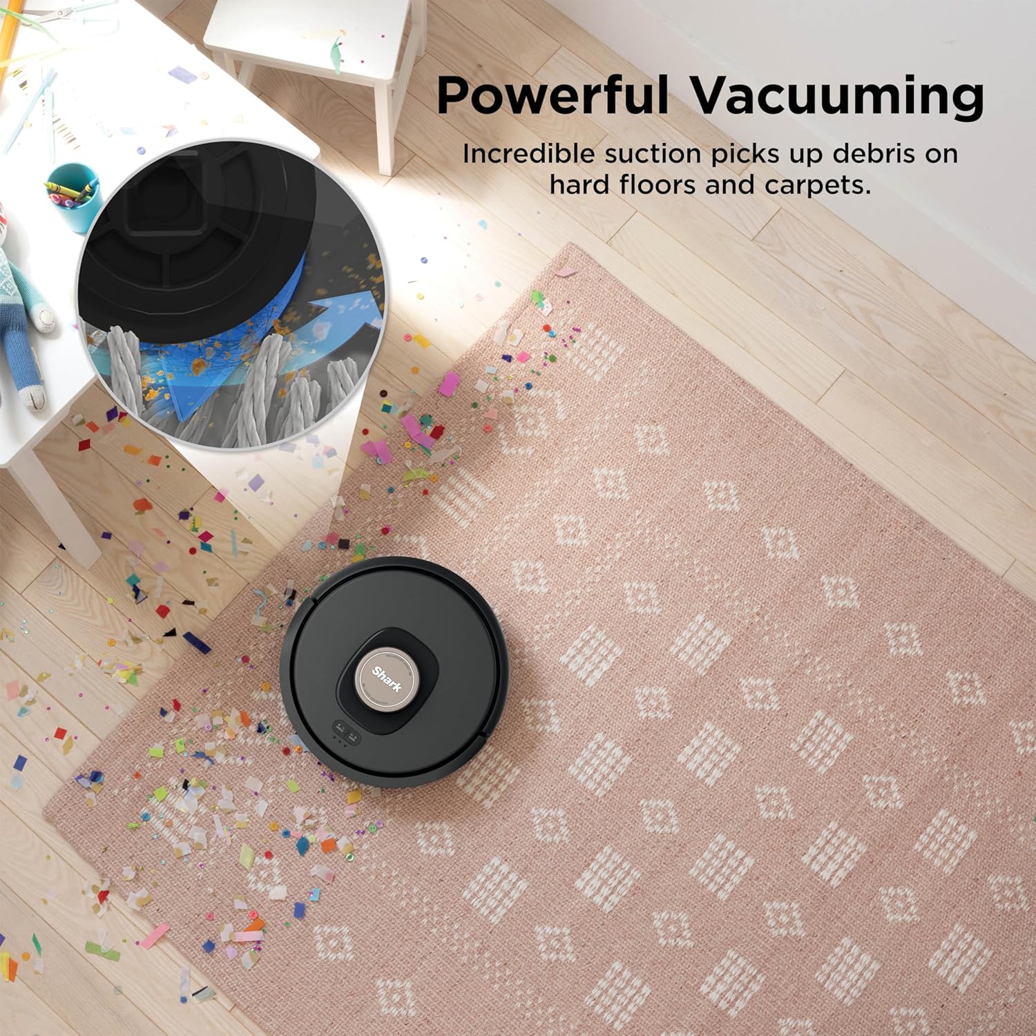 Shark AV2501AE AI Robot Vacuum with XL HEPA Self-Empty Base, Bagless, 60-Day Capacity, LIDAR Navigation, Perfect for Pet Hair, Compatible with Alexa, Wi-Fi Connected, Carpet & Hard Floor, Black - Image 2