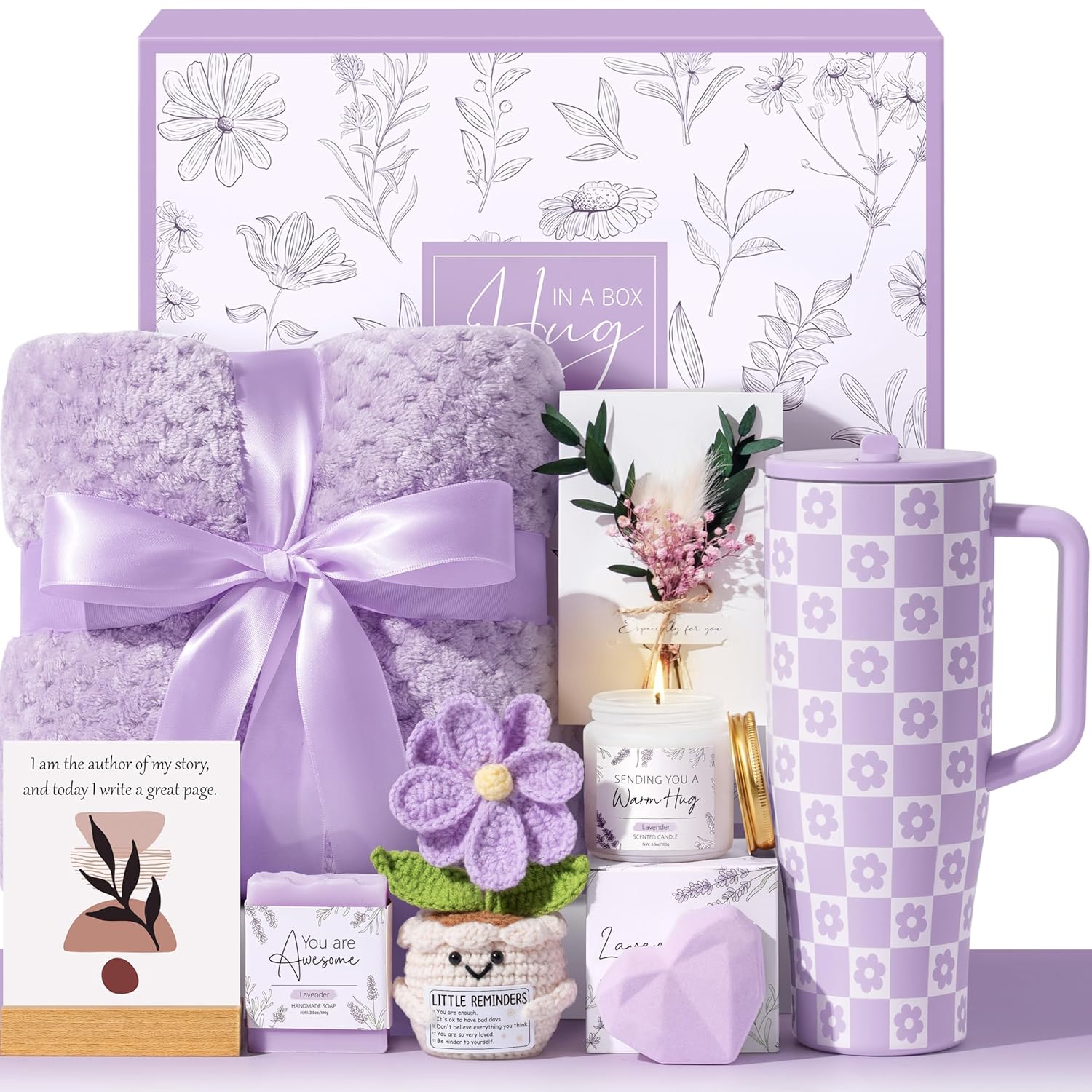 Mothers Day & Birthday Gifts for Women - Get Well Soon Spa Care Package, Luxury Self Care Gift Basket for After Surgery & Cancer Care Inspirational Thinking of You Sympathy Gift Set for Mom Her Friend