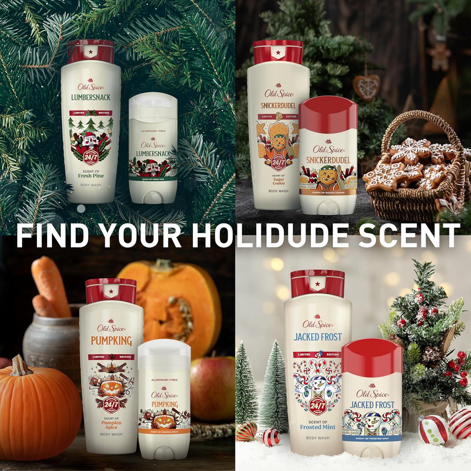 Old Spice Antiperspirant & Deodorant for Men, Holidudes Limited Edition, 24/7 Sweat Protection, Stocking Stuffer, Snickerdudel Sugar Cookie Scent, 2.6 oz - Image 12