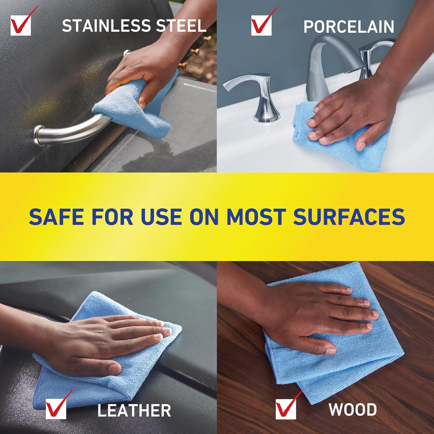 Quickie Microfiber Cleaning Cloth 14 x 14 Inches Blue Pack of 24 Washable and Reusable Ideal for Multi-Surface Indoor/Outdoor Dusting and Polishing - Image 6