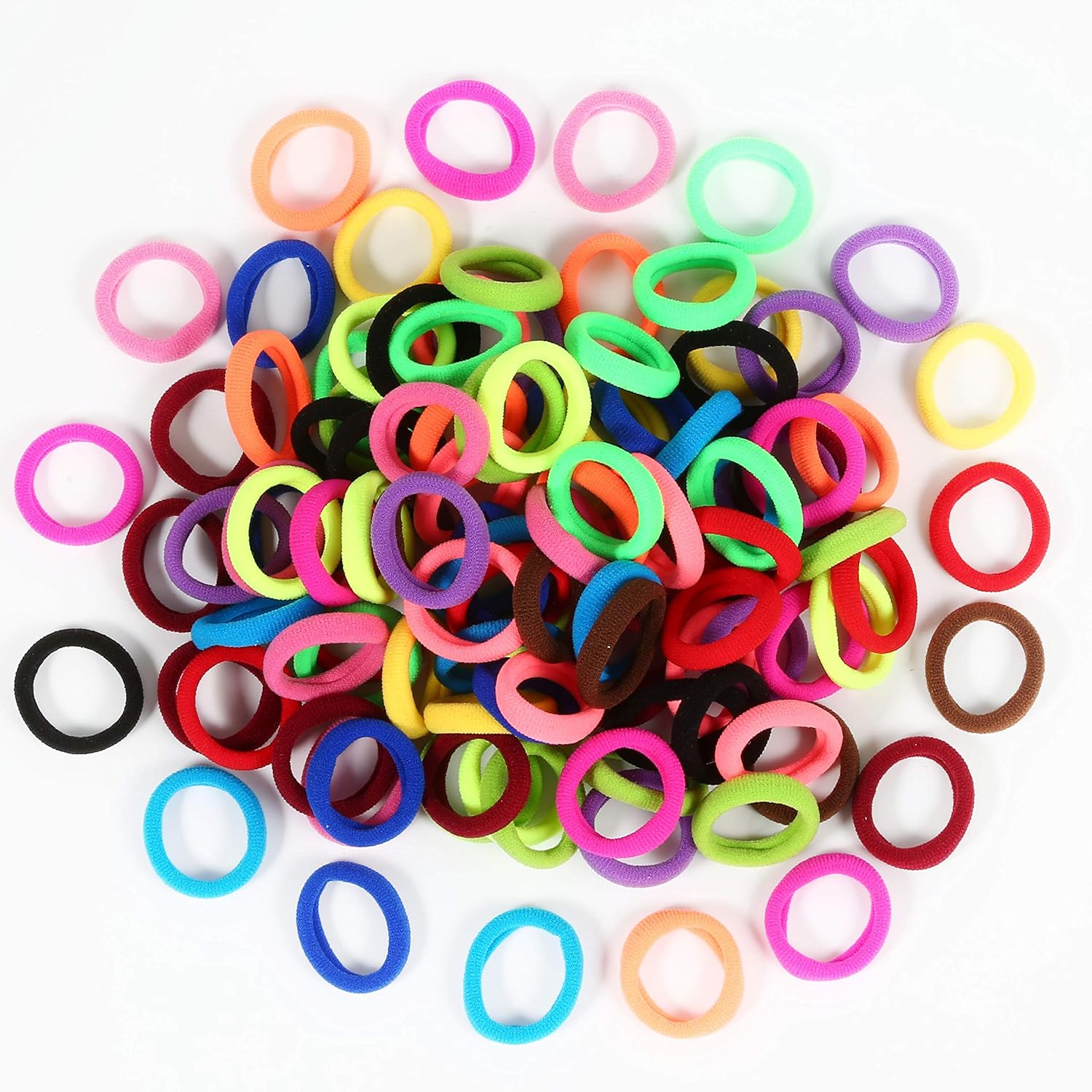 QRTVI 120 Pcs Baby Hair Ties, Cotton Toddler Hair Ties for Girls and Kids, Multicolor Small Seamless Hair Bands Elastic Ponytail Holders(15 Colors) - Image 5