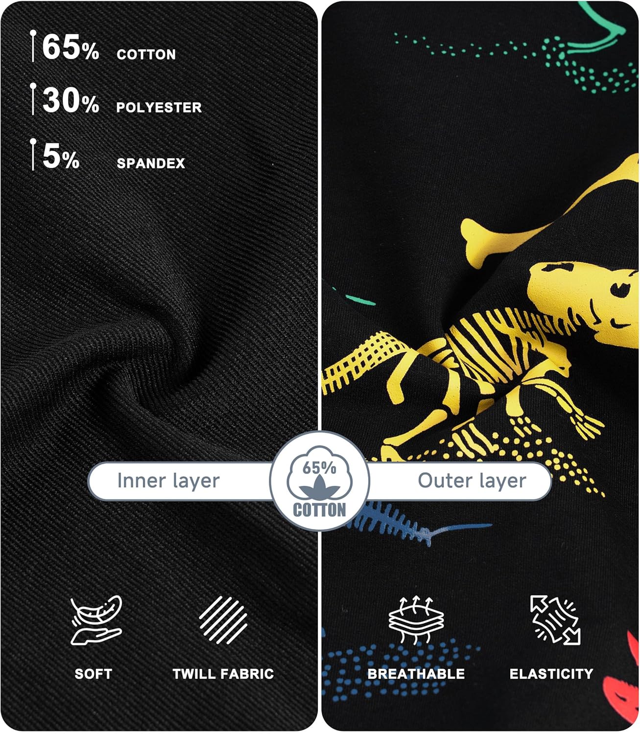 TLAENSON Kids Dinosaur Hoodies for Boys Girls Pullover Hooded Toddler Sweatshirt - Image 4