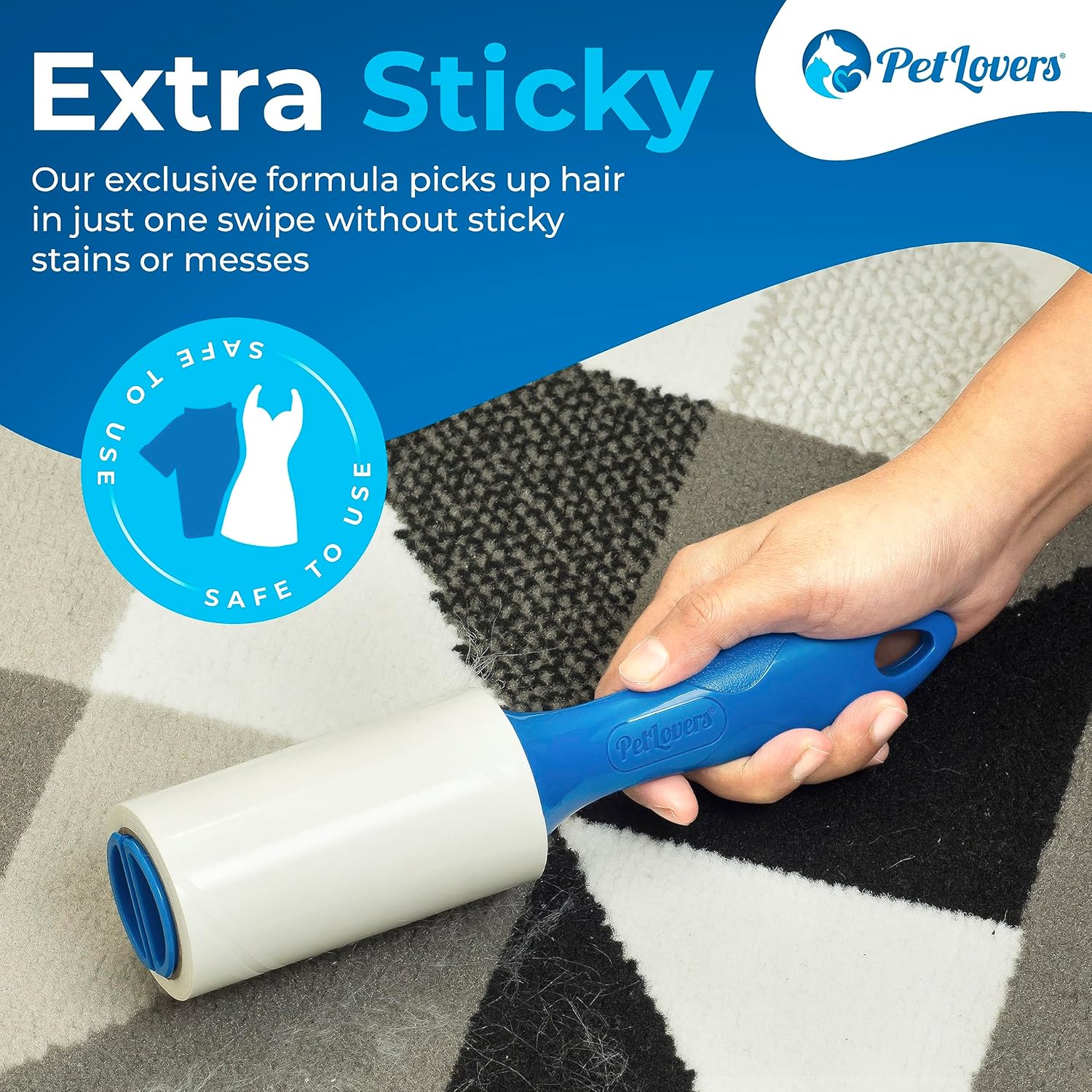 PetLovers Extra Sticky Lint Roller Mega Value Set 600 Sheets for Pet Hair Removal, Dog and Cat Lint Remover 6 Pack - Image 2