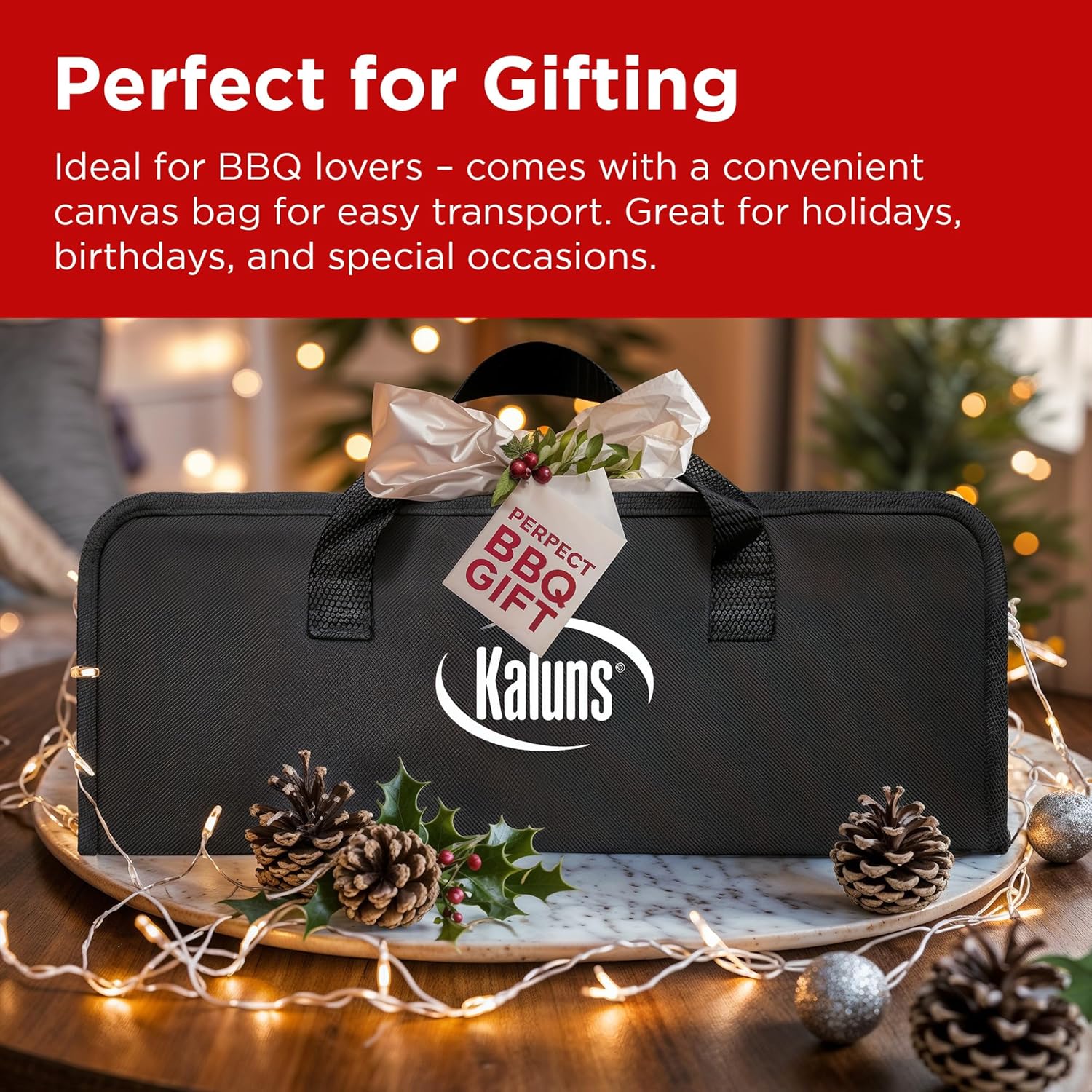 Kaluns Grilling Accessories, Dad Gifts for Fathers Day, Heavy Duty Stainless Steel Grill Set BBQ Grill Accessories for Outdoor Grill with Meat Thermometer, Case and Apron - Image 7