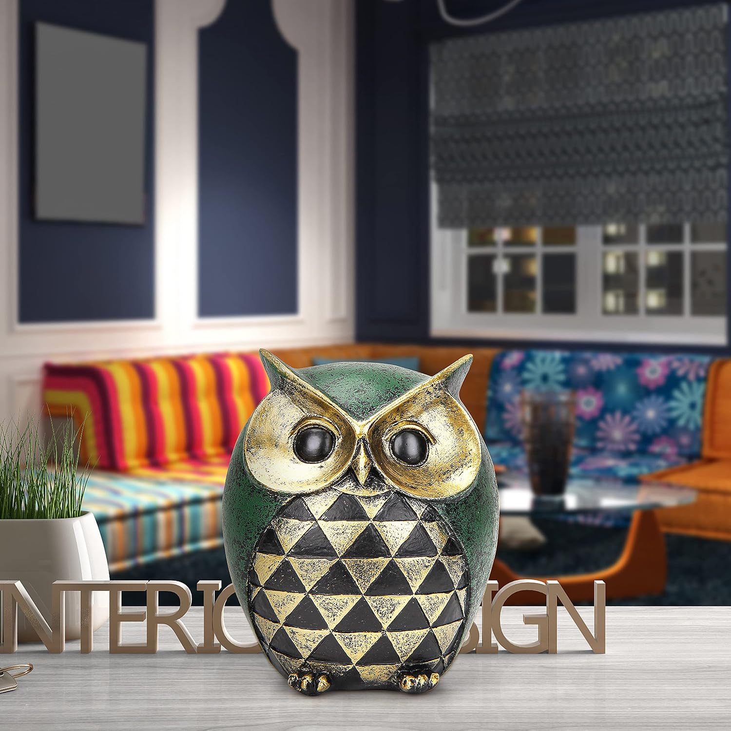 Leekung Owl Statue for Home Decor Accents,Owl Decor for Modern Bathroom Bookshelf Bedroom Mantle Living Room Home Office TV Stand Shelf Boho Decorations,Retro Decor Small Bird Items Gift for Women - Image 5