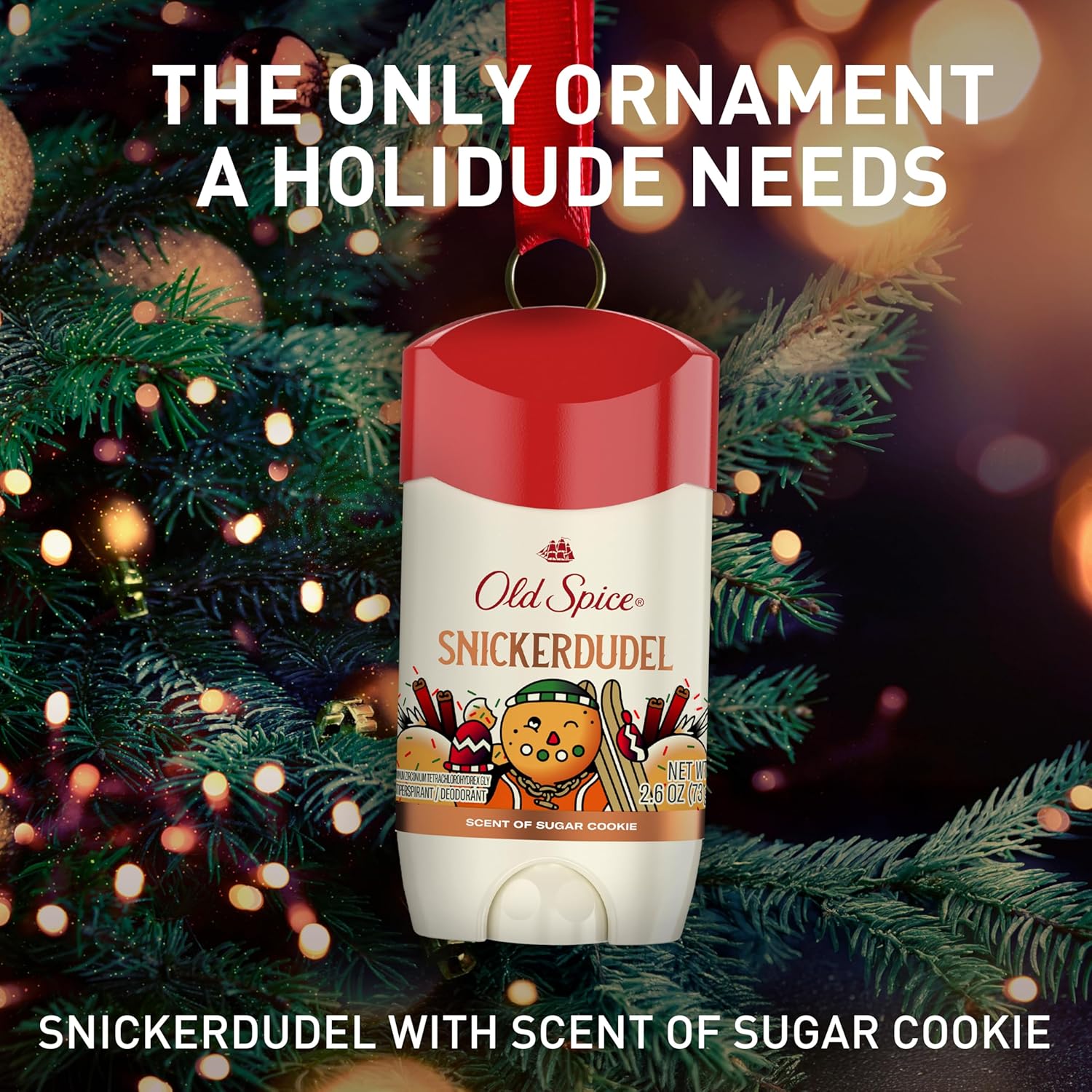 Old Spice Antiperspirant & Deodorant for Men, Holidudes Limited Edition, 24/7 Sweat Protection, Stocking Stuffer, Snickerdudel Sugar Cookie Scent, 2.6 oz - Image 6