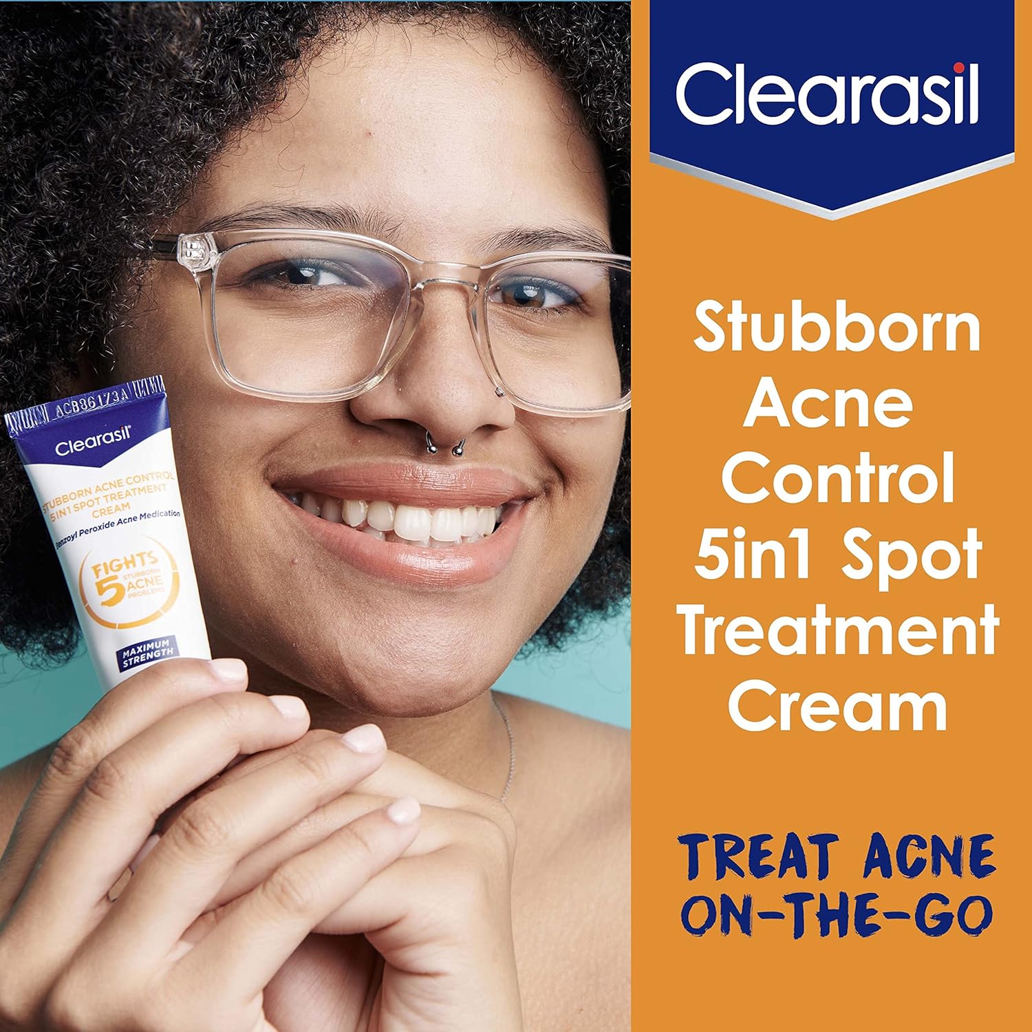 Clearasil Stubborn Acne Control 5in1 Spot Treatment Cream, Maximum Strenght with 10% Benzoyl Peroxide, Acne Medication, 1 oz - Image 4