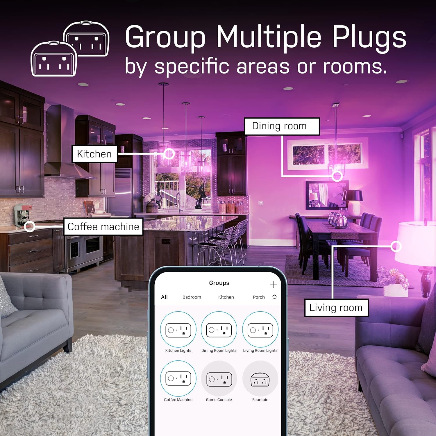 Feit Electric Smart Wi-Fi Plug, Works with Alexa and Google Home, No hub Required, 2.4 Ghz Network Only, Remote Control from Anywhere 15 Amp, Indoor Outlet for Home Appliances - Image 6