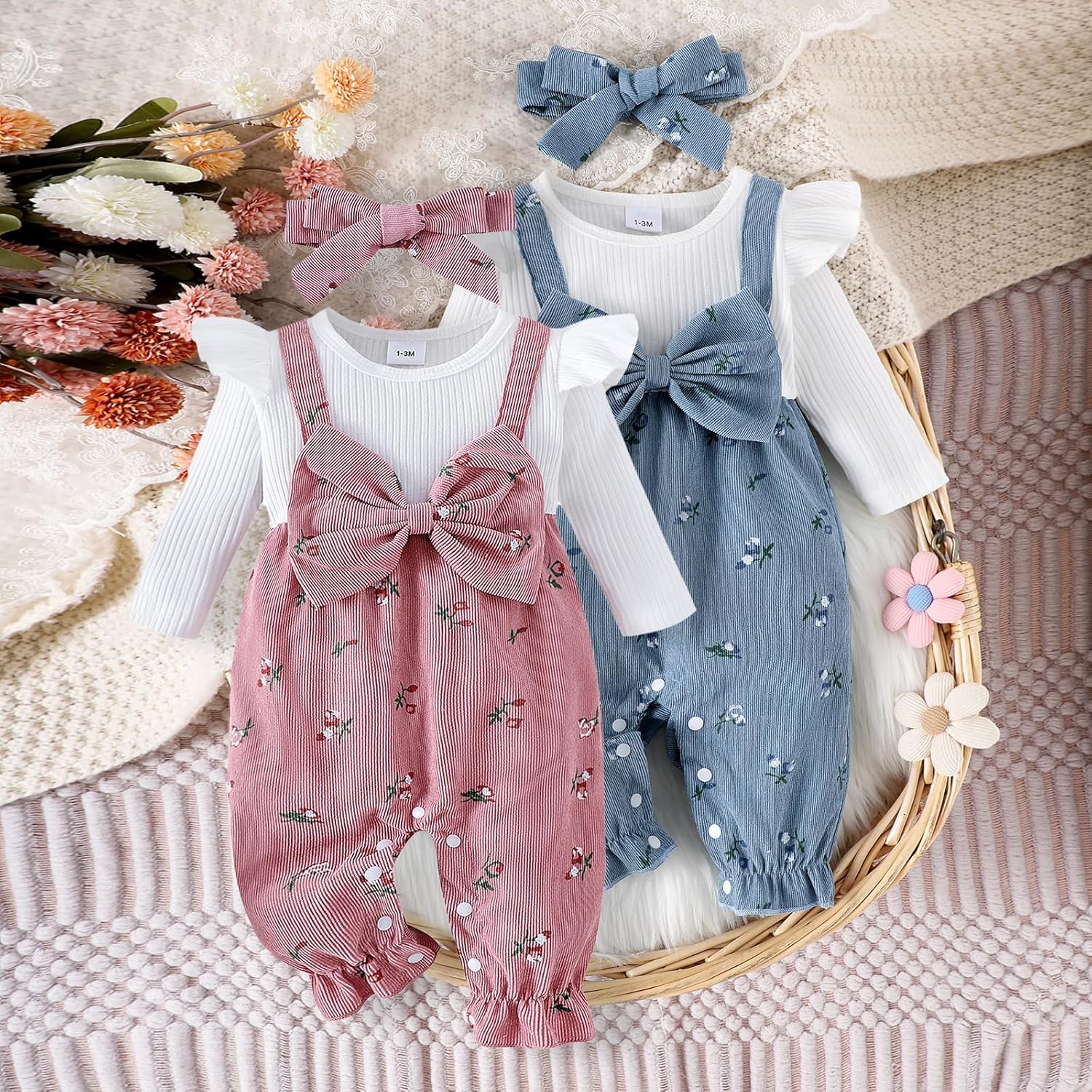 YINGISFITM Newborn Baby Girl Clothes Long Sleeve Romper One Piece Jumpsuit Fall Winter Infant Outfits 0 3 6 9 12 18 Months - Image 3