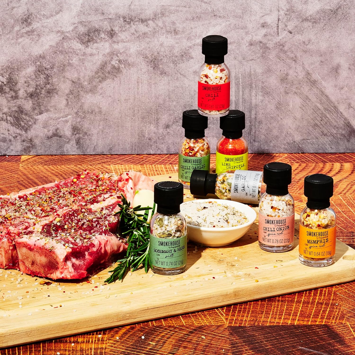 Smokehouse by Thoughtfully Ultimate Grilling Spice Set, Grill Seasoning Gift Set Flavors Include Chili Garlic, Rosemary and Herb, Lime Chipotle, Cajun Seasoning and More, Pack of 20 - Image 4