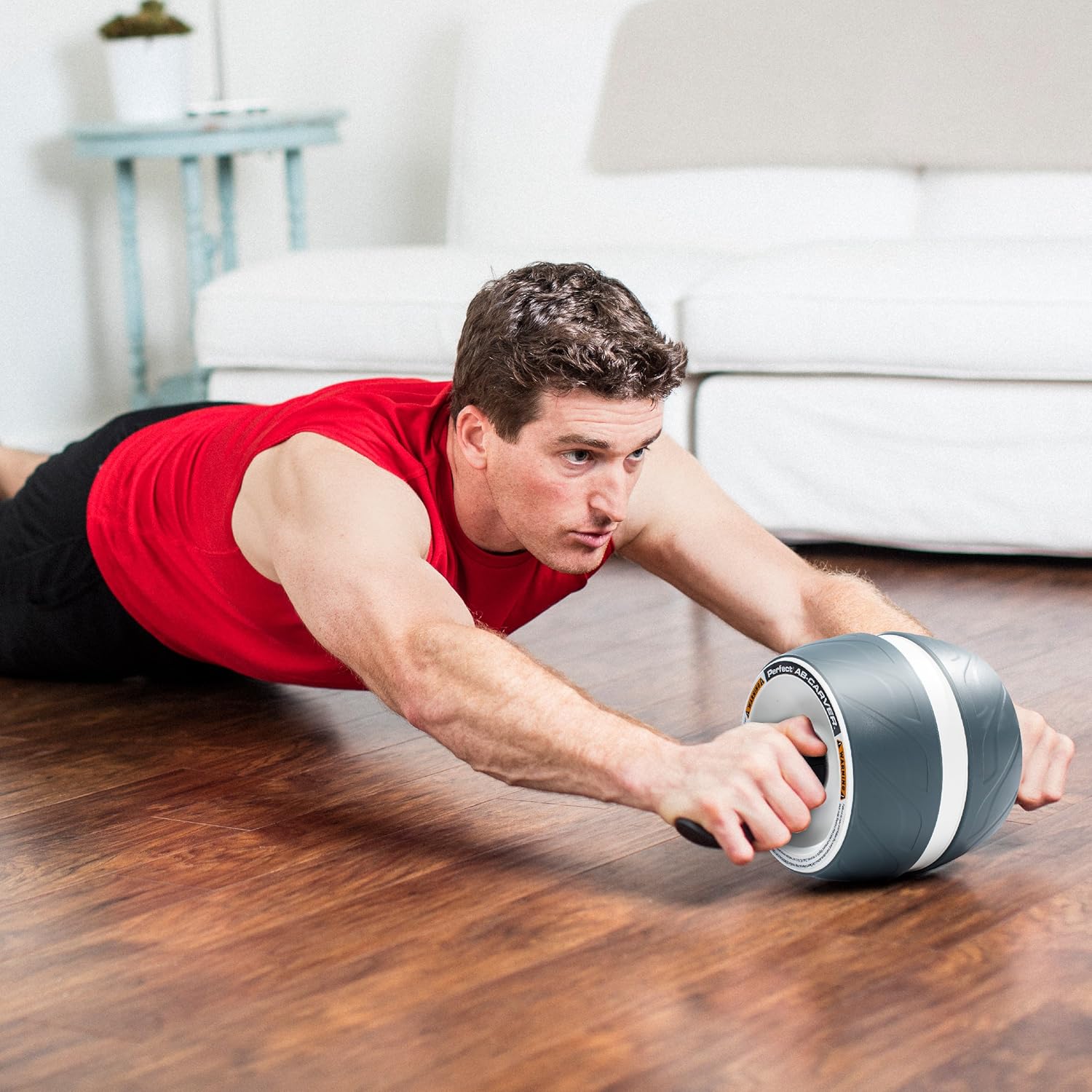 Perfect Fitness Ab Carver Roller Wheel With Built In Spring Resistance, At Home Core Workout Equipment - Image 4