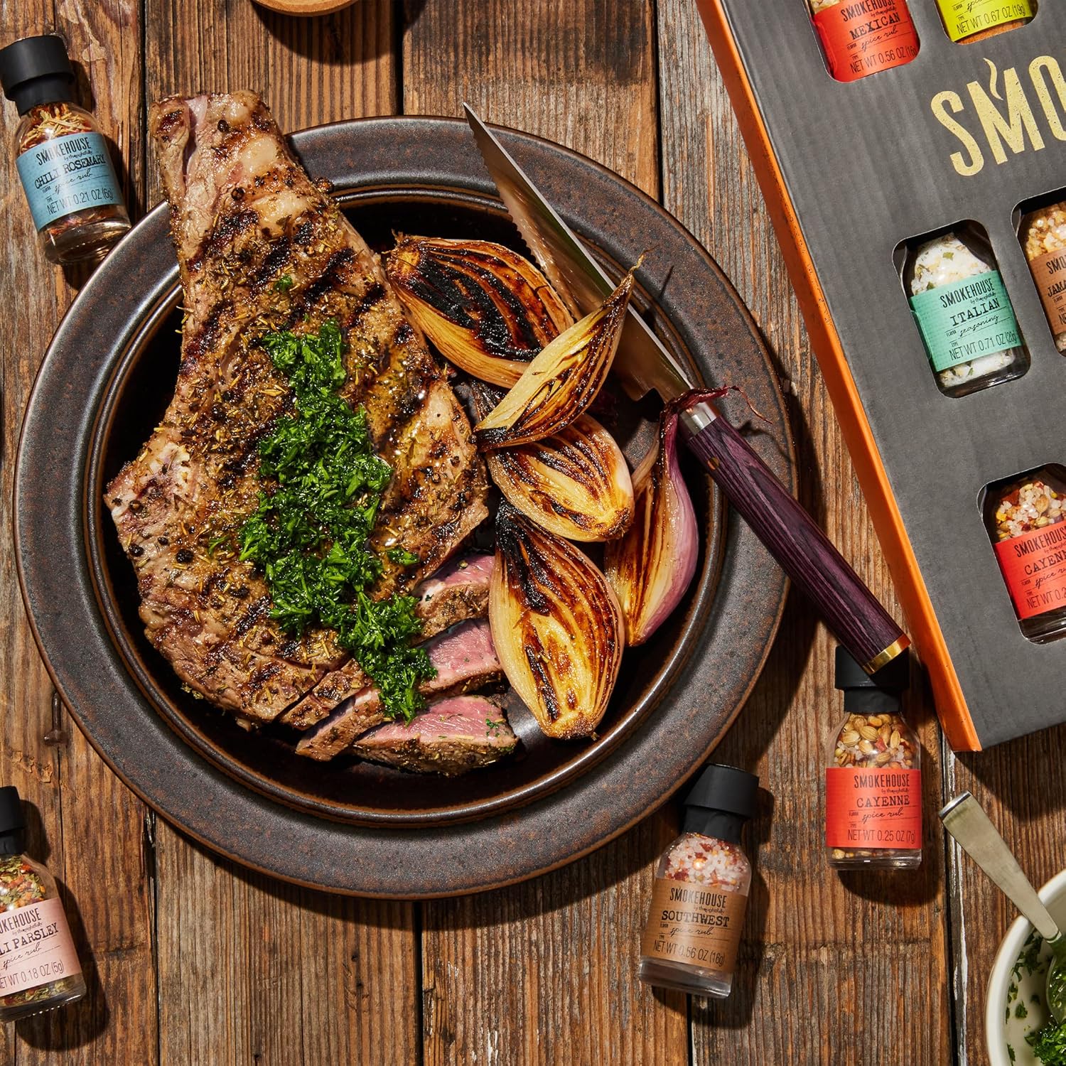 Smokehouse by Thoughtfully Ultimate Grilling Spice Set, Grill Seasoning Gift Set Flavors Include Chili Garlic, Rosemary and Herb, Lime Chipotle, Cajun Seasoning and More, Pack of 20 - Image 6