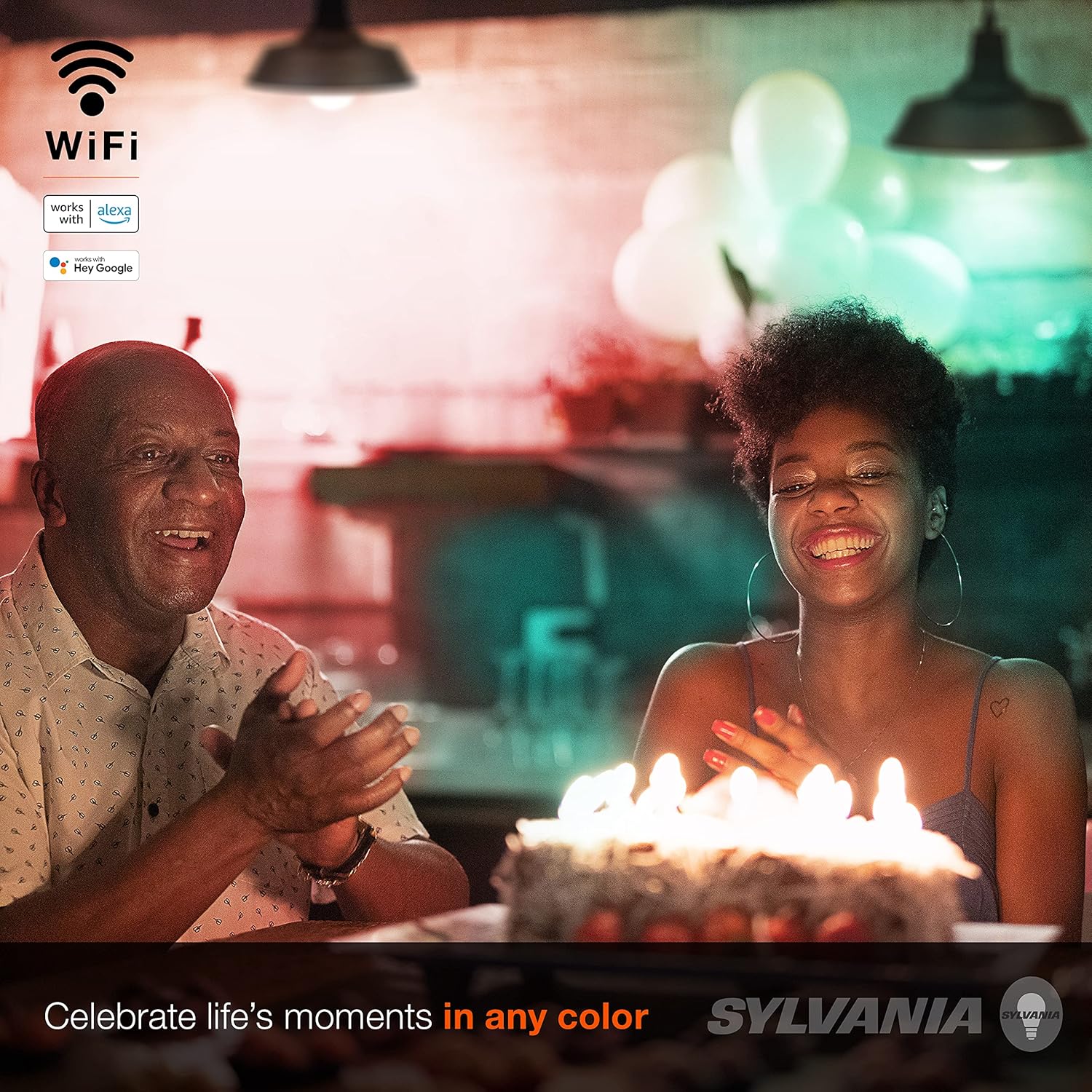 SYLVANIA Wifi LED Smart Light Bulb, 60W Equivalent Full Color and Tunable White A19, Dimmable, Compatible with Alexa and Google Home Only - 4 Pack (75674) - Image 4