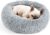 Hoewina Dog & Cat Bed for Indoor Cats, 20in Calming Donut Bed for Puppy and Kitten, Washable Round Fluffy Pet Bed for Small Medium Dogs and Cats (Light Grey)