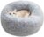 BODISEINT Modern Soft Plush Round Pet Bed for Cats or Small Dogs, Mini Medium Sized Dog Cat Bed Self Warming Autumn Winter Indoor Snooze Sleeping Cozy Kitty Teddy Kennel (20” D x 8” H, Light Grey)